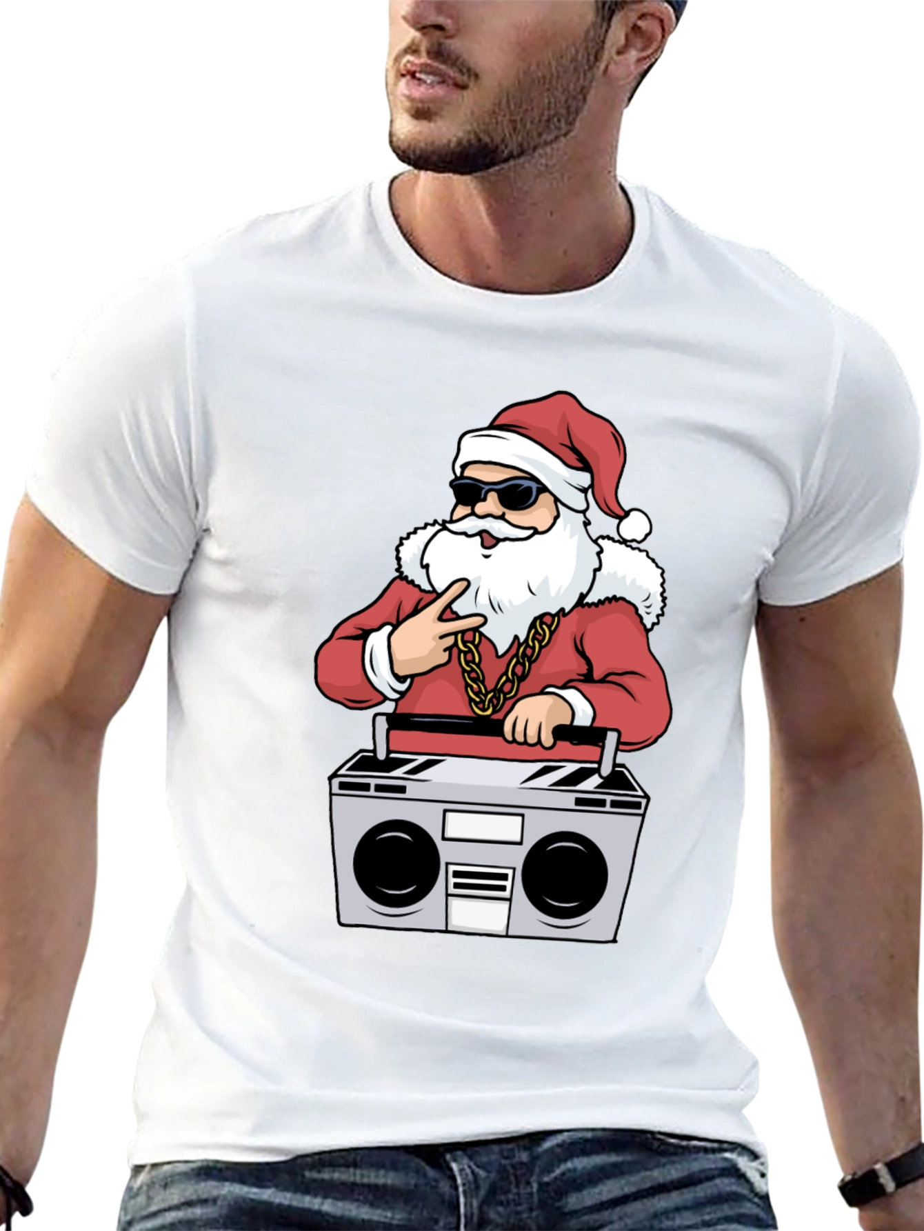 Cool Santa Boombox Graphic Tee