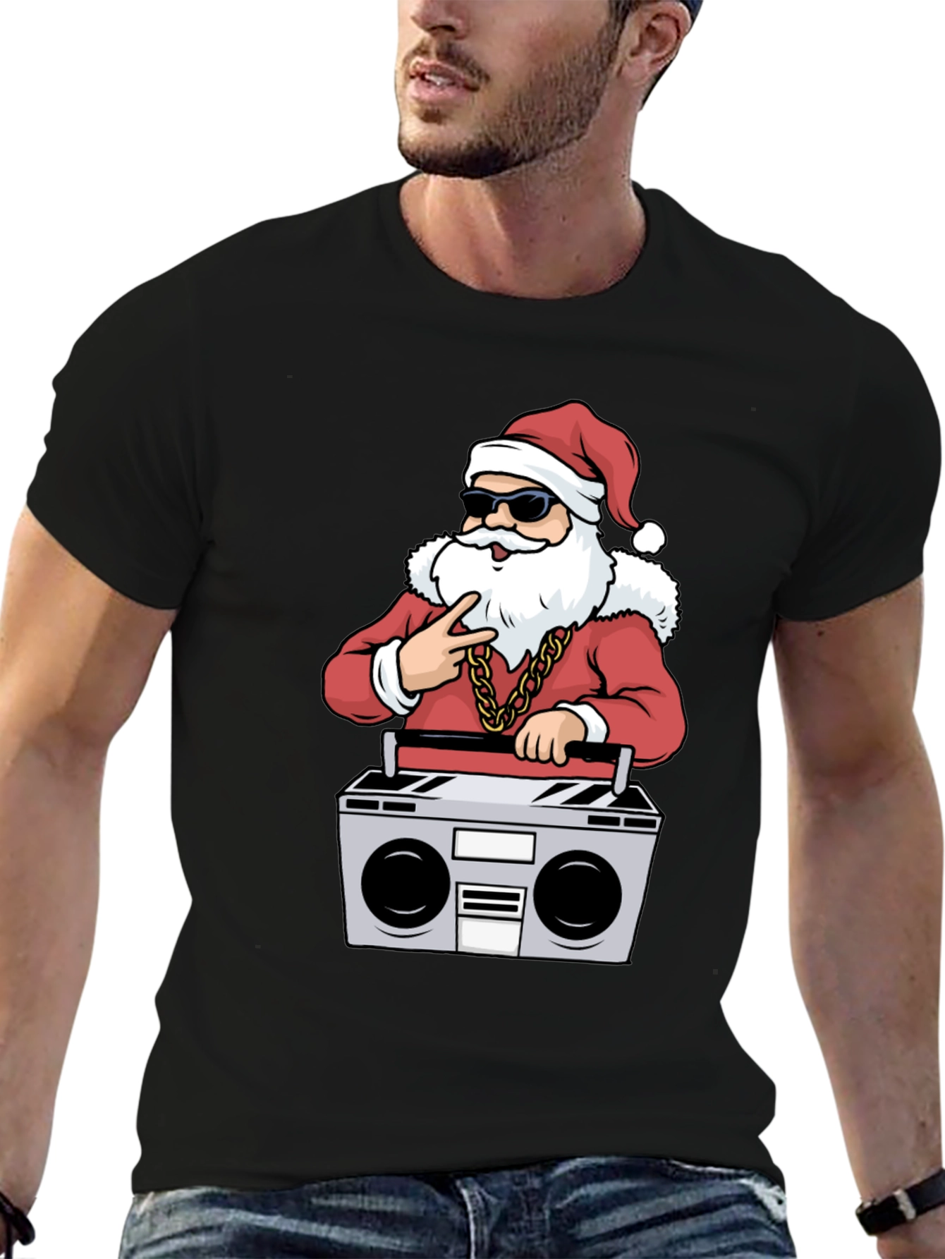 Cool Santa Boombox Graphic Tee
