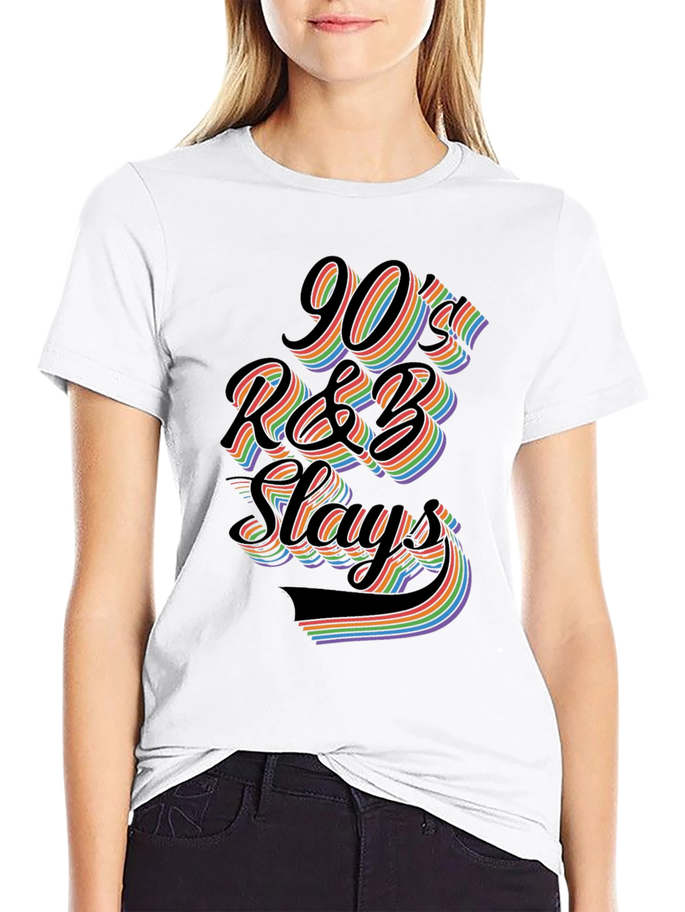 90s R&B Slays T-Shirt - Retro Rainbow Graphic Tee