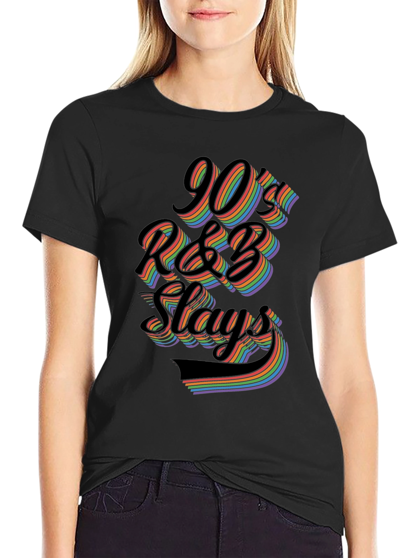 90s R&B Slays T-Shirt - Retro Rainbow Graphic Tee