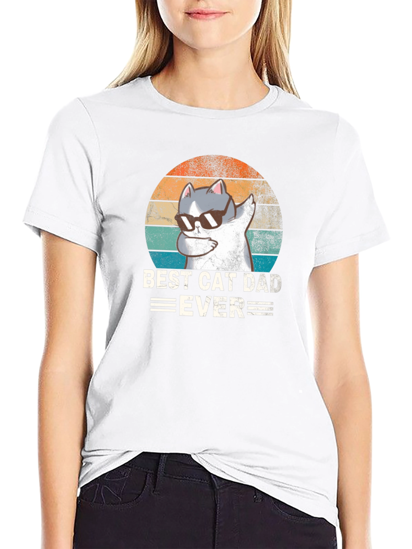 Best Cat Dad Ever Black T-Shirt