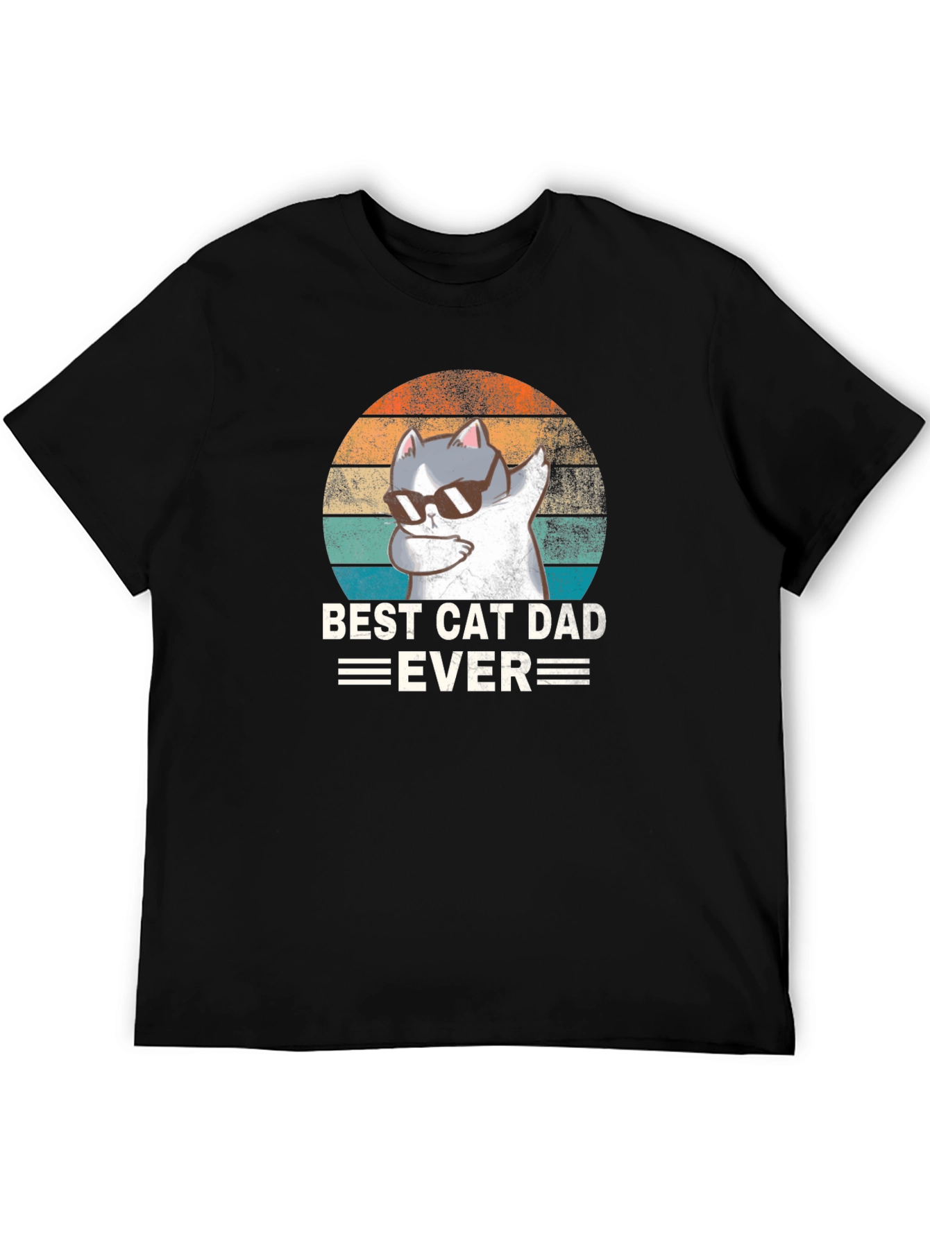 Best Cat Dad Ever Black T-Shirt