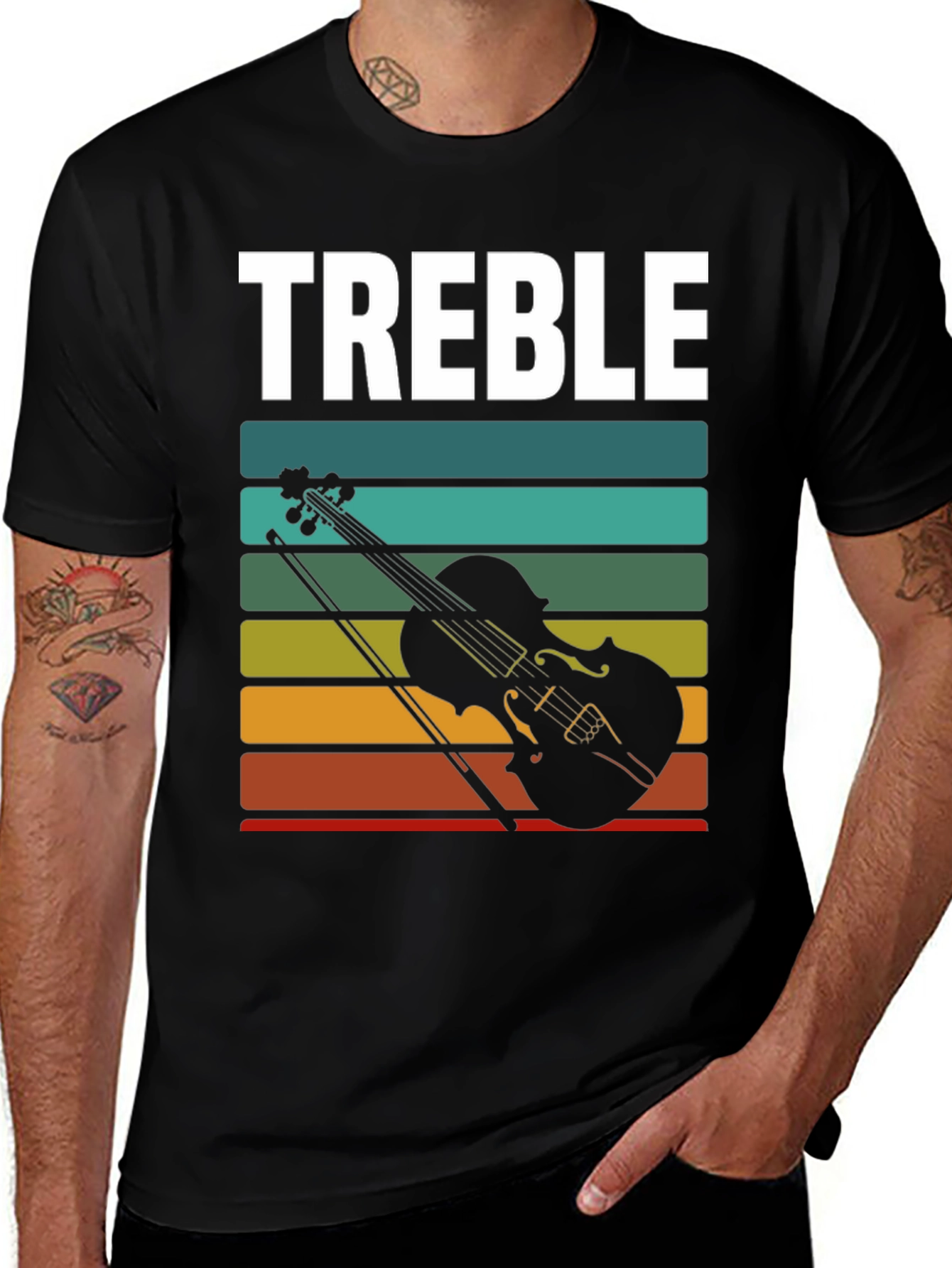 Treble Clef Violin Graphic Tee - Music Lover T-Shirt