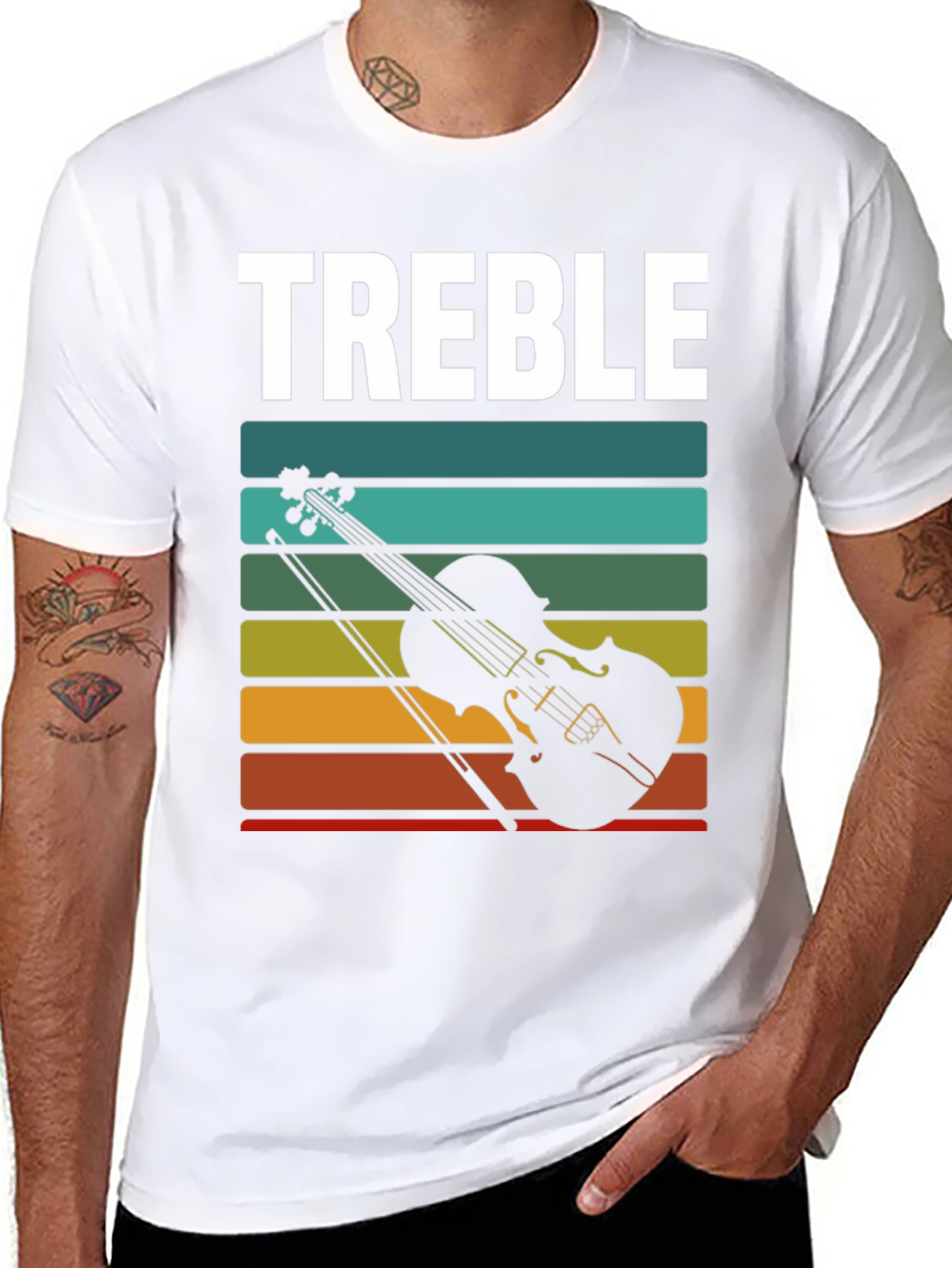 Treble Clef Violin Graphic Tee - Music Lover T-Shirt