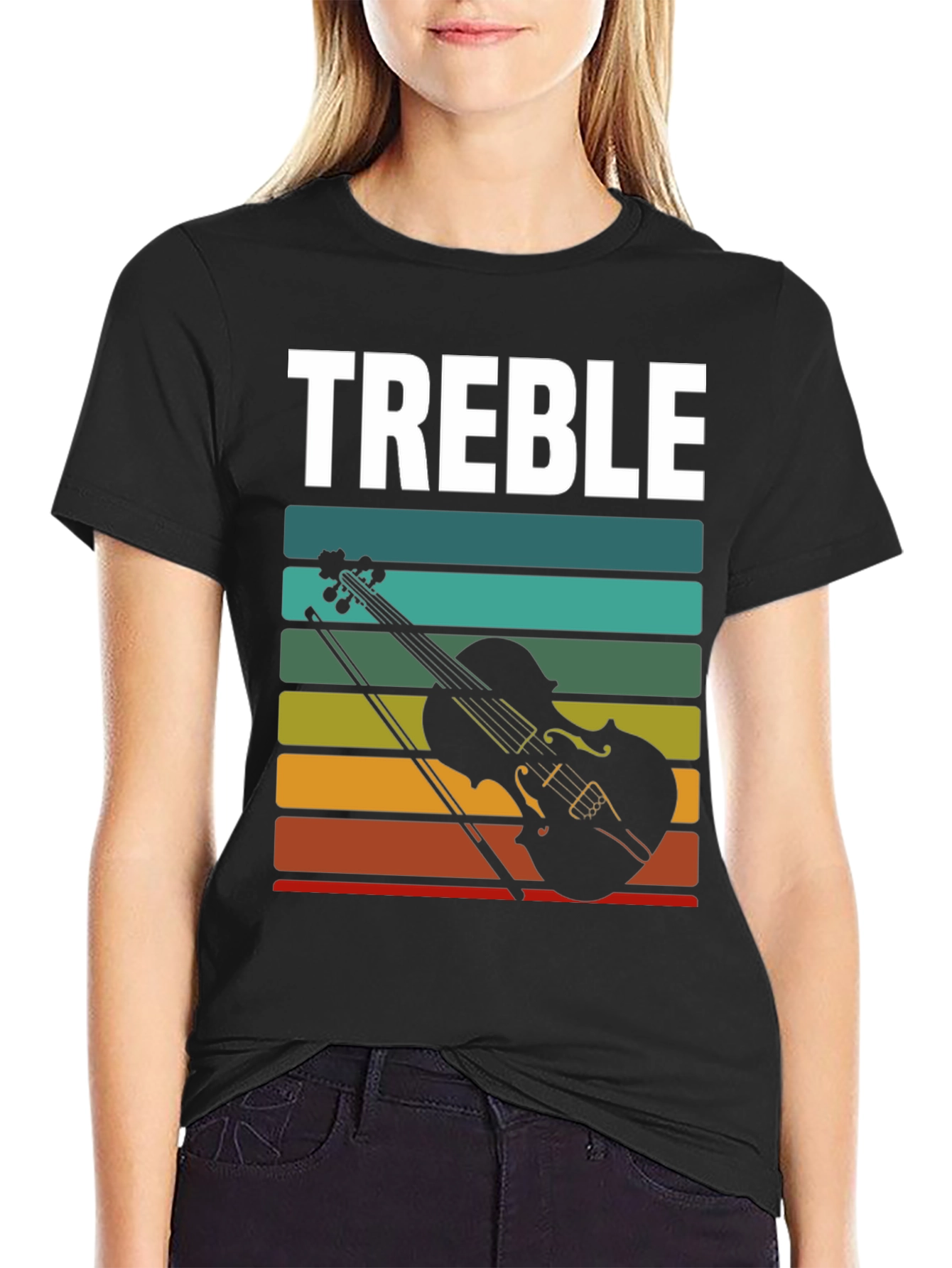 Treble Clef Violin Graphic Tee - Music Lover T-Shirt