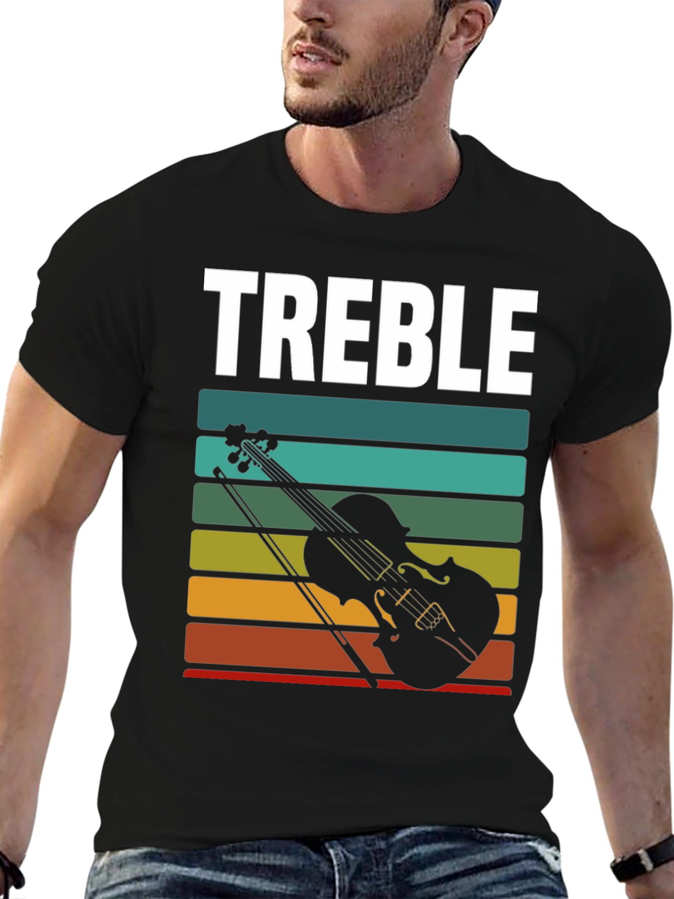 Treble Clef Violin Graphic Tee - Music Lover T-Shirt