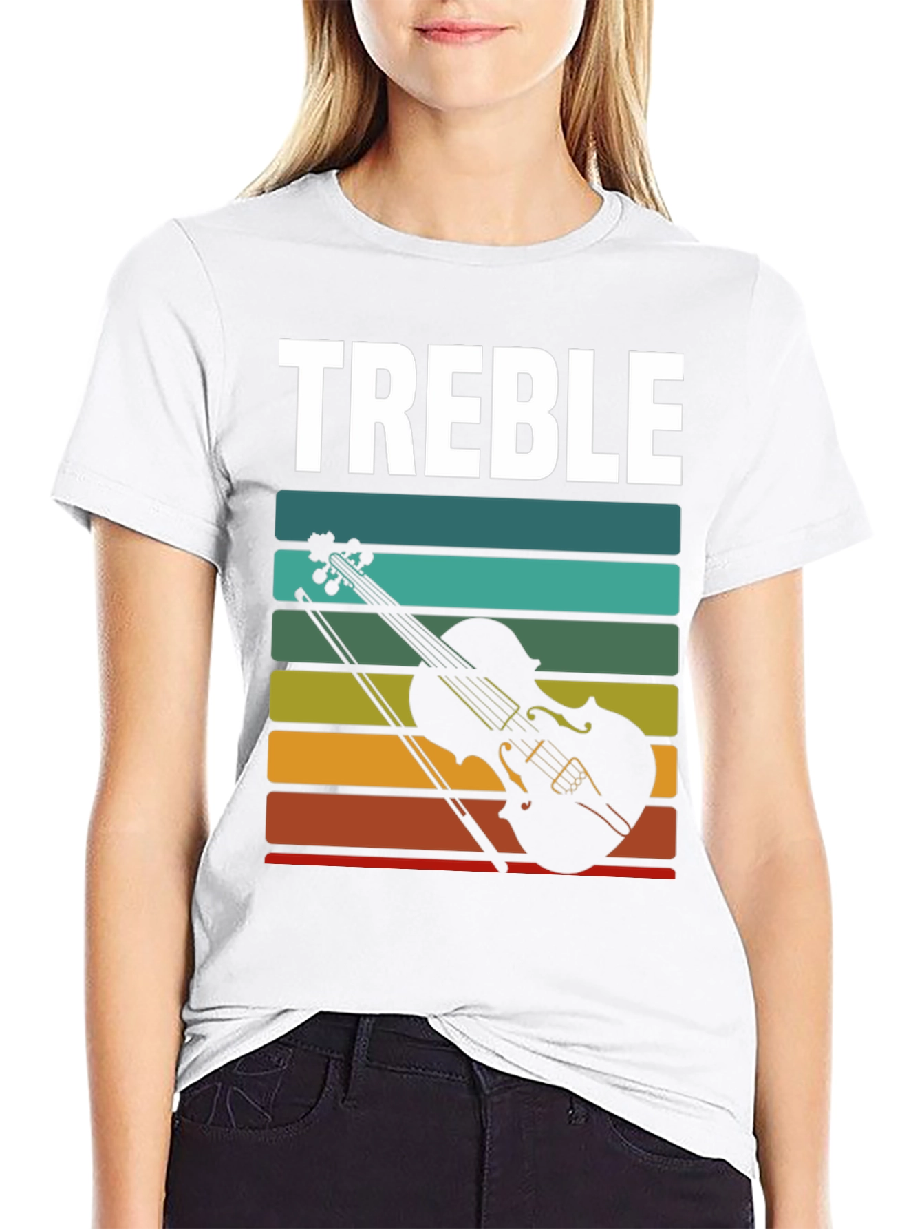 Treble Clef Violin Graphic Tee - Music Lover T-Shirt