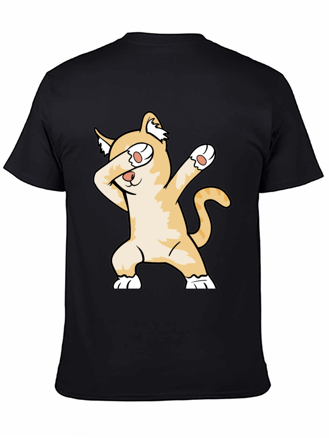 Dabbing Cat Graphic Tee - Unisex Black T-Shirt