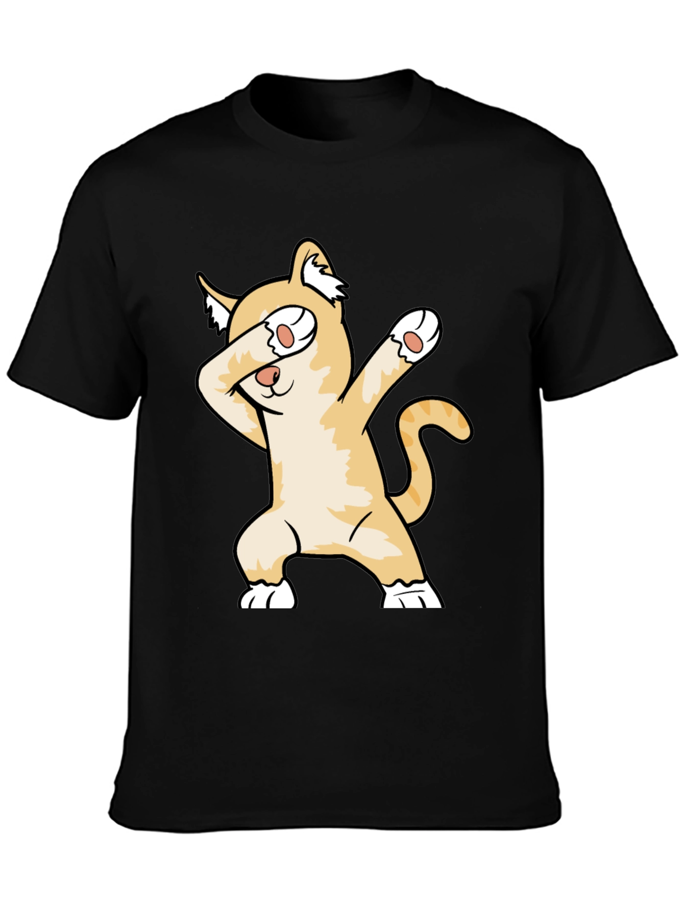 Dabbing Cat Graphic Tee - Unisex Black T-Shirt