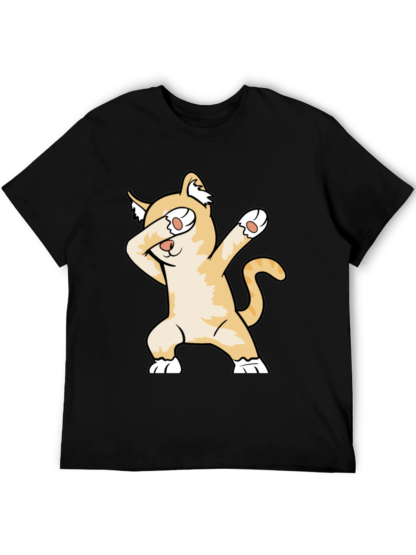 Dabbing Cat Graphic Tee - Unisex Black T-Shirt