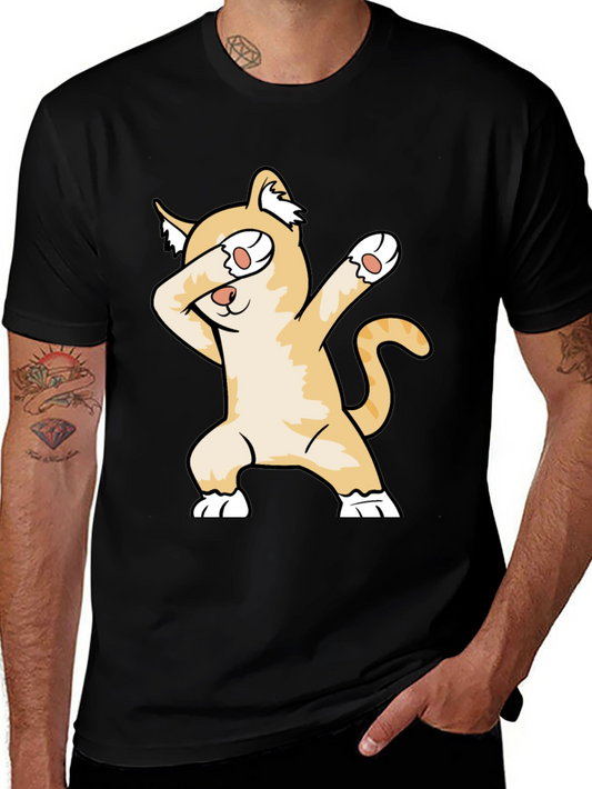 Dabbing Cat Graphic Tee - Unisex Black T-Shirt