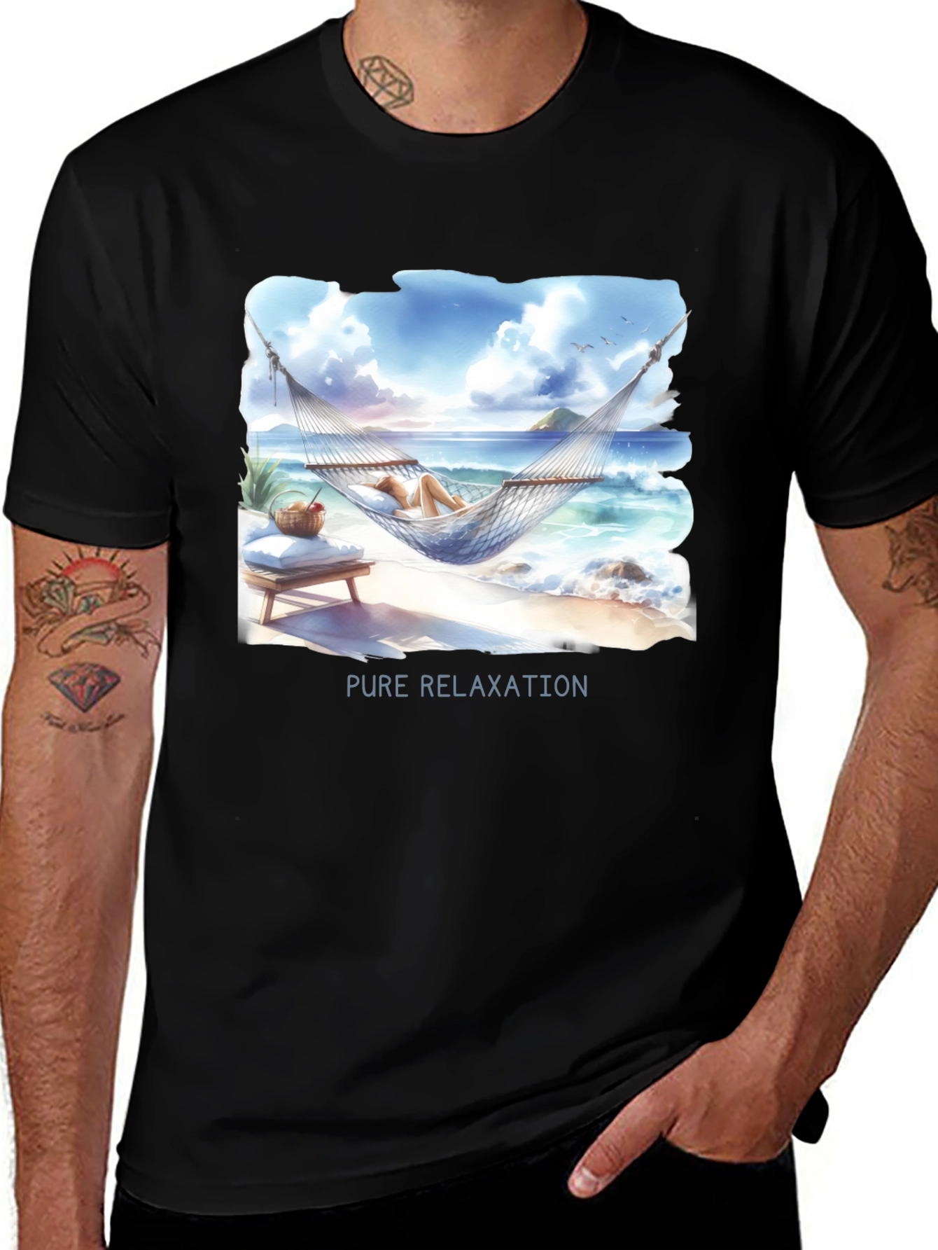 Pure Relaxation T-Shirt - Beach Hammock Design
