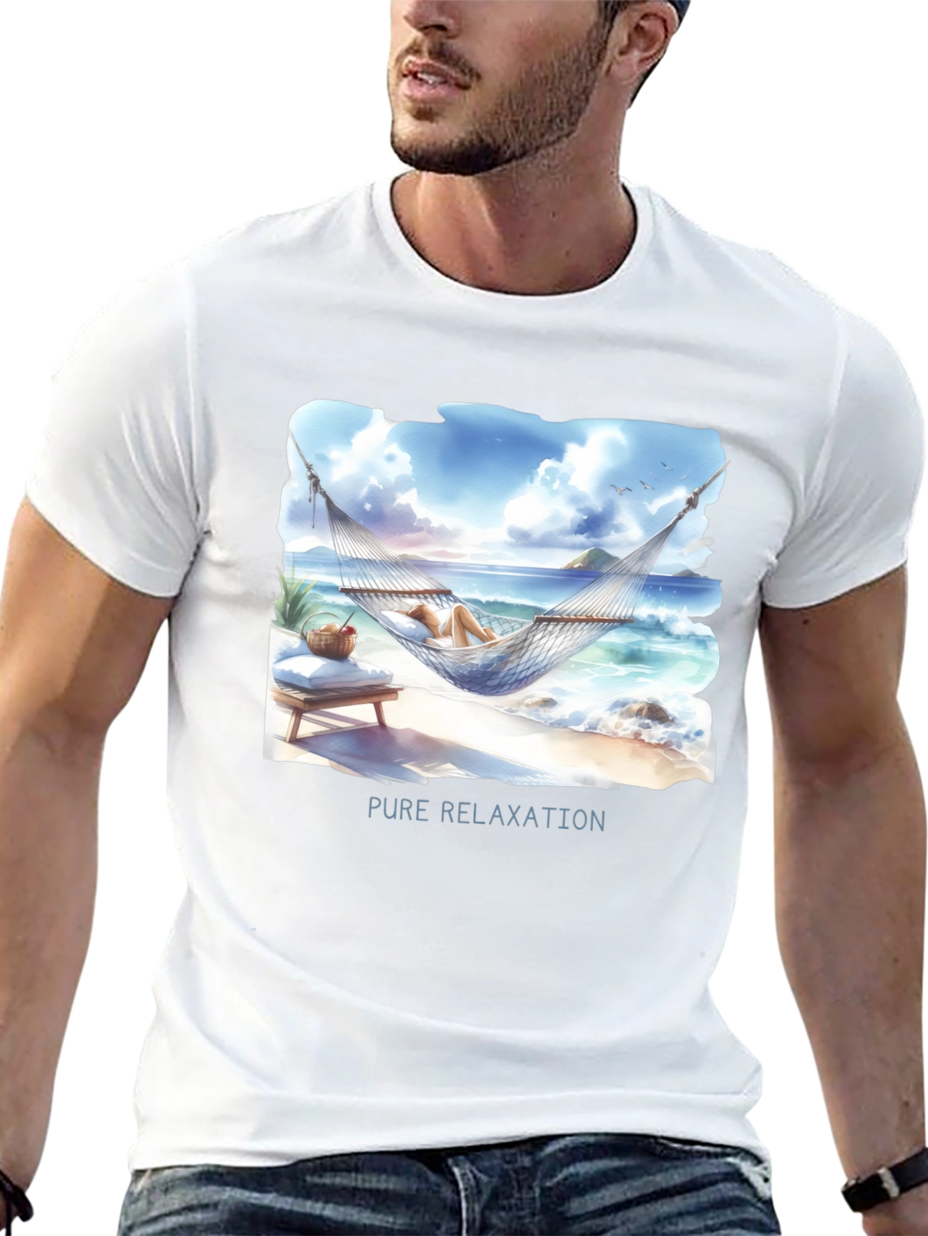 Pure Relaxation T-Shirt - Beach Hammock Design