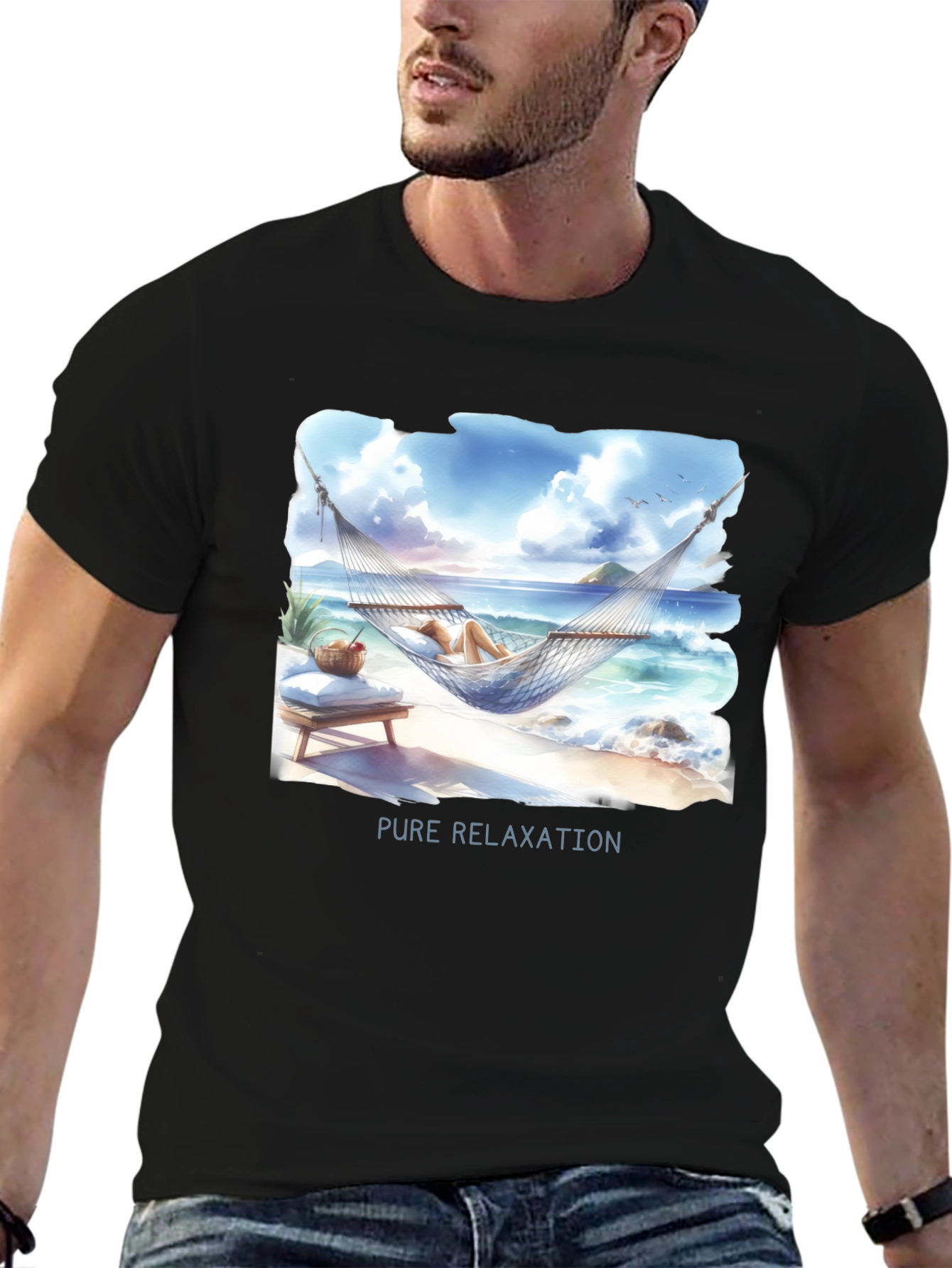 Pure Relaxation T-Shirt - Beach Hammock Design