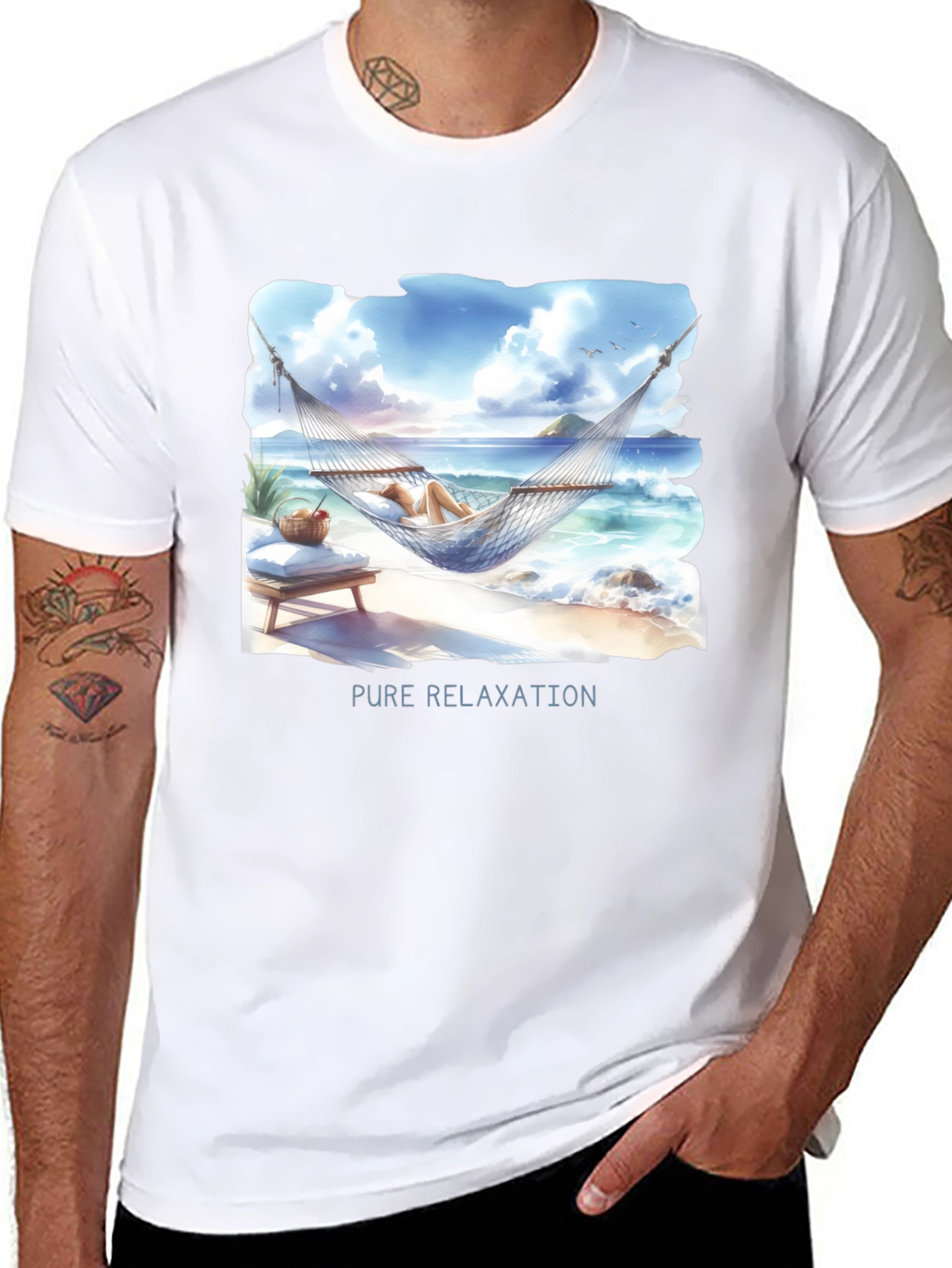 Pure Relaxation T-Shirt - Beach Hammock Design