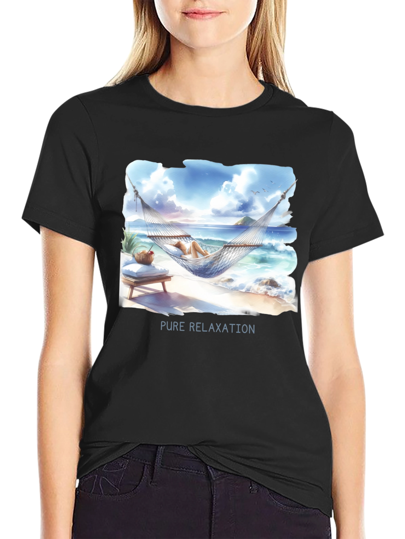 Pure Relaxation T-Shirt - Beach Hammock Design