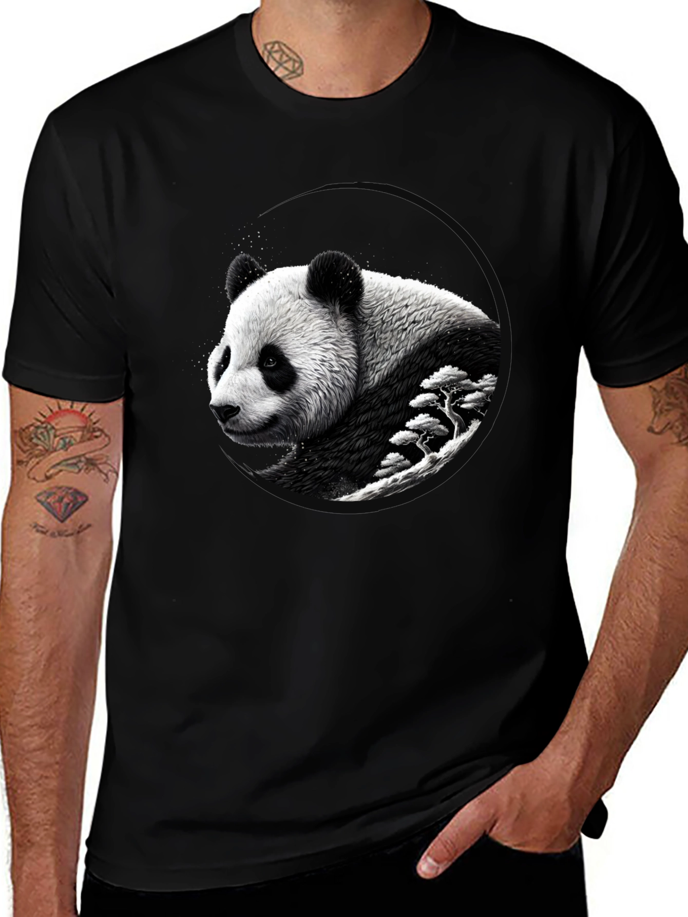 Panda Graphic Black T-Shirt - Unique Design