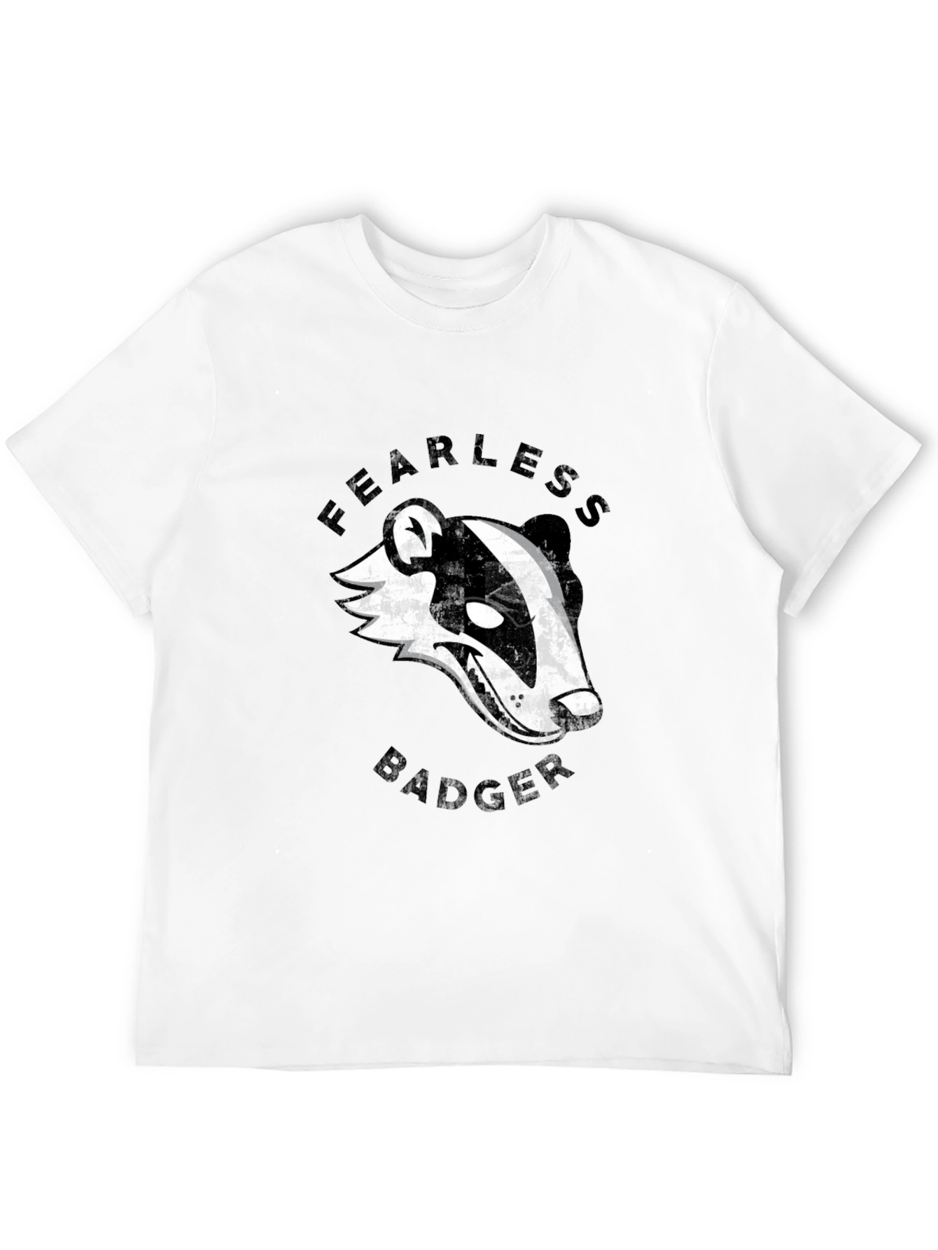 Fearless Badger Graphic Tee - Cool Mens Black T-Shirt