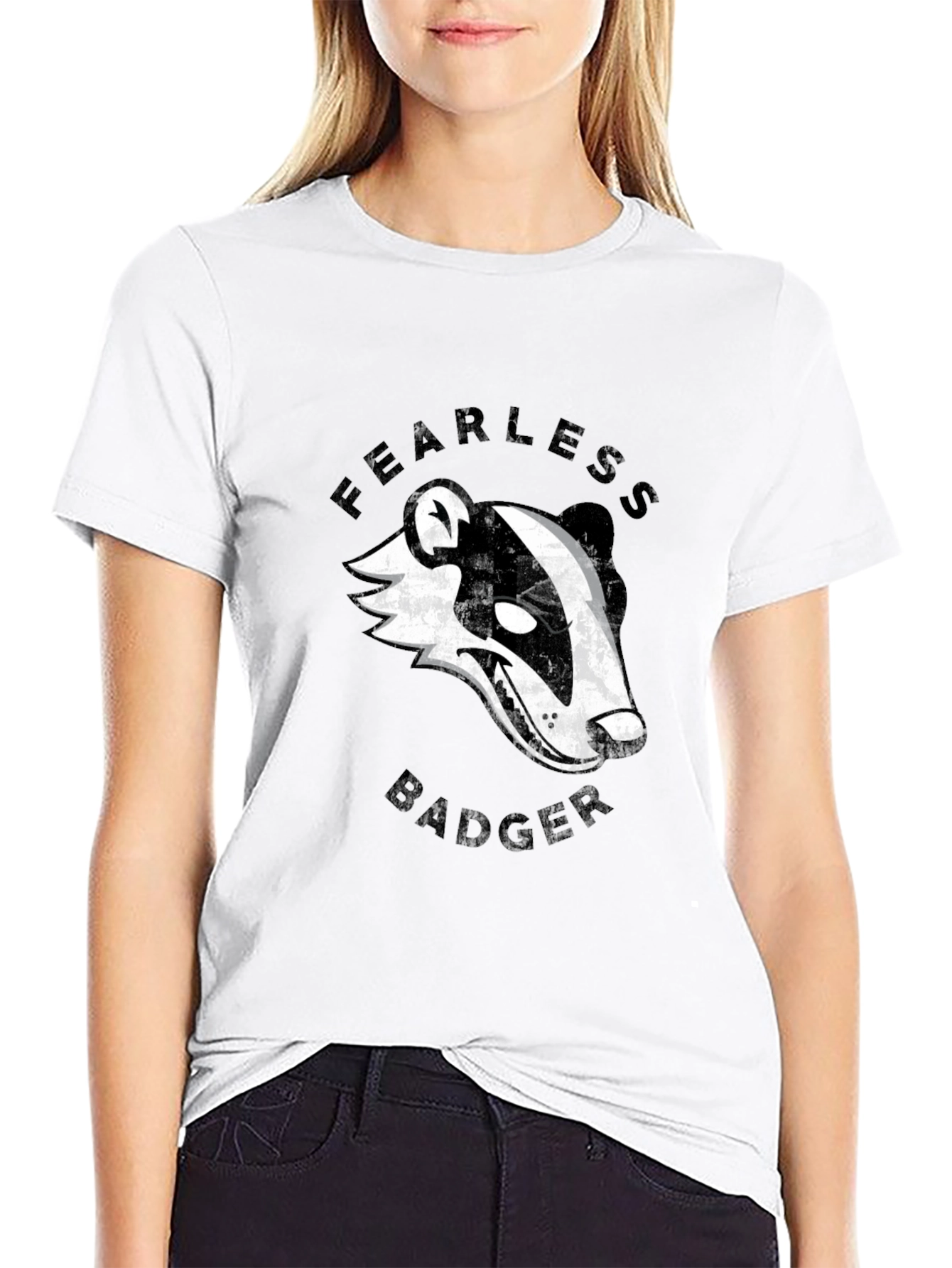 Fearless Badger Graphic Tee - Cool Mens Black T-Shirt