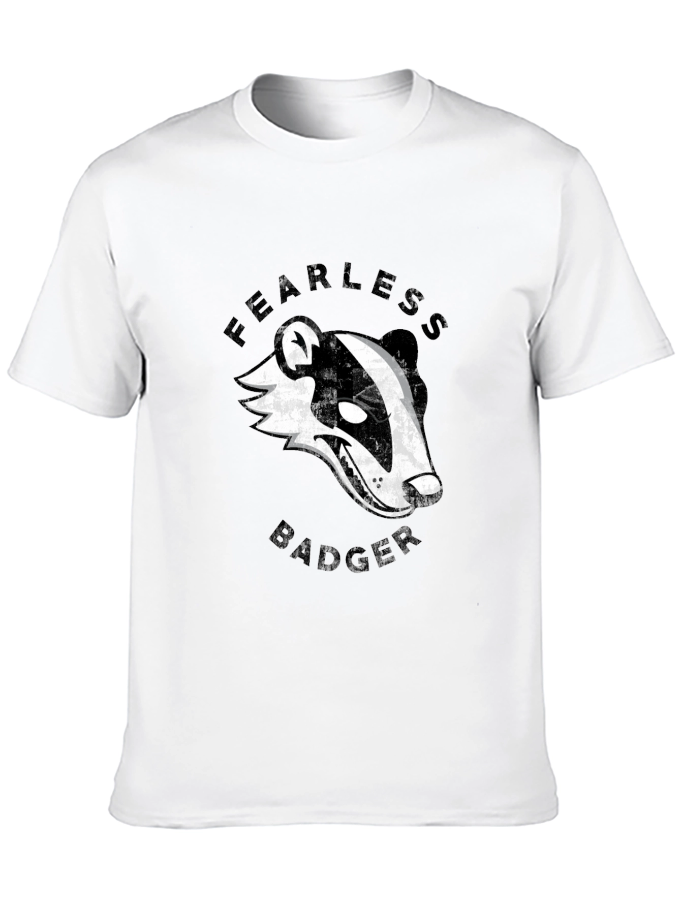 Fearless Badger Graphic Tee - Cool Mens Black T-Shirt