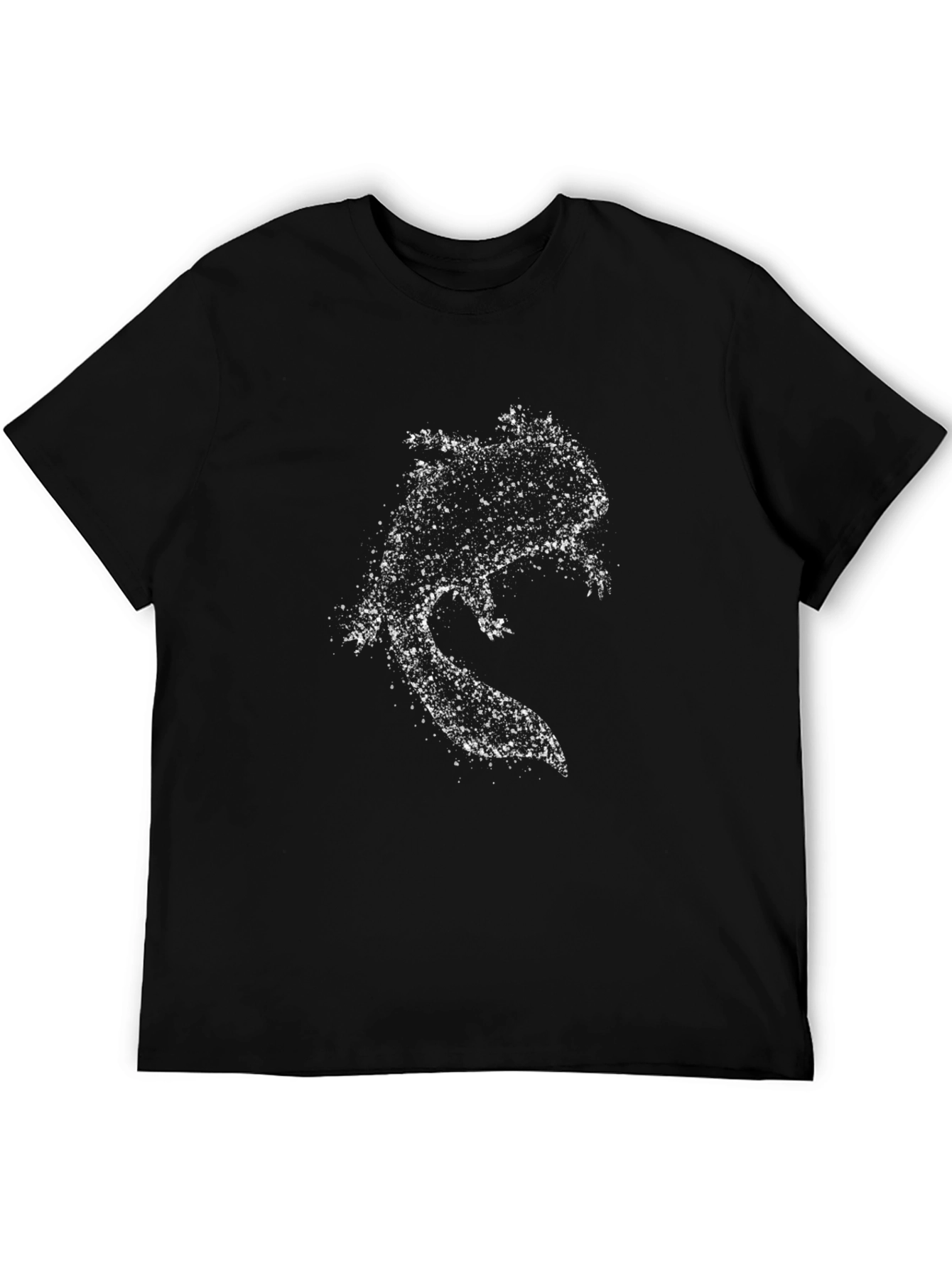 Distressed Axolotl Graphic Tee - Stylish Black T-Shirt