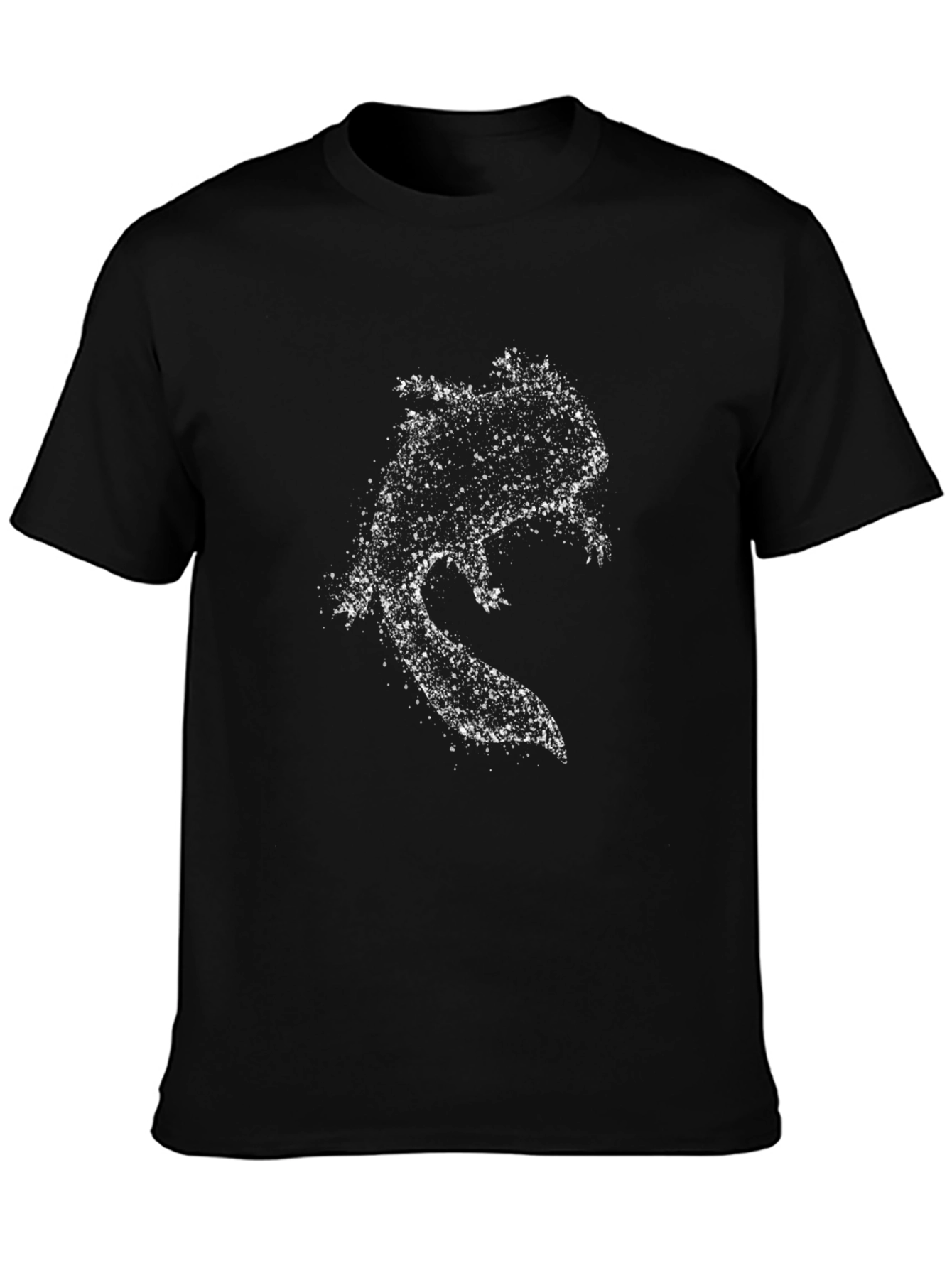 Distressed Axolotl Graphic Tee - Stylish Black T-Shirt