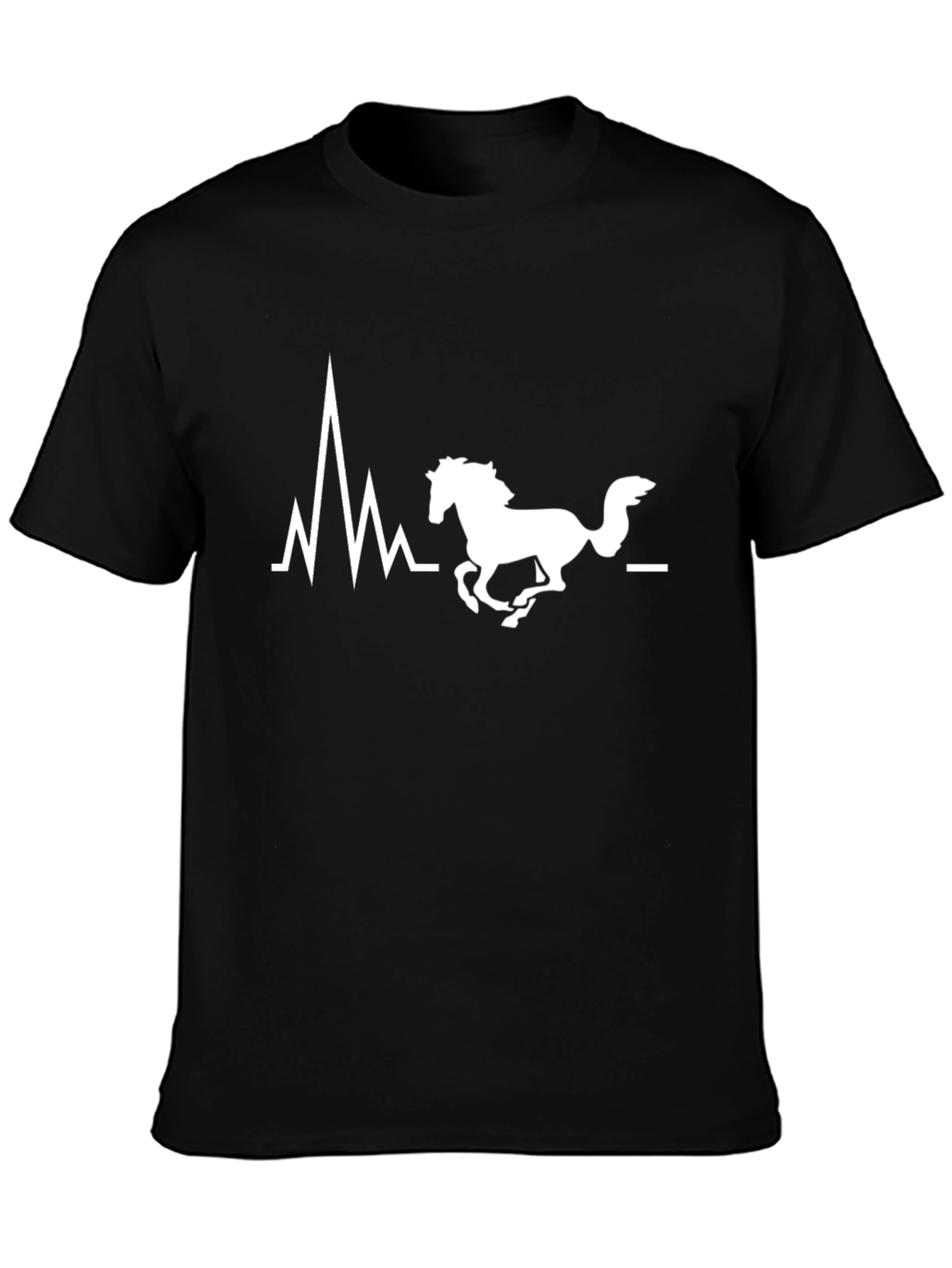 Horse Heartbeat T-Shirt - Black