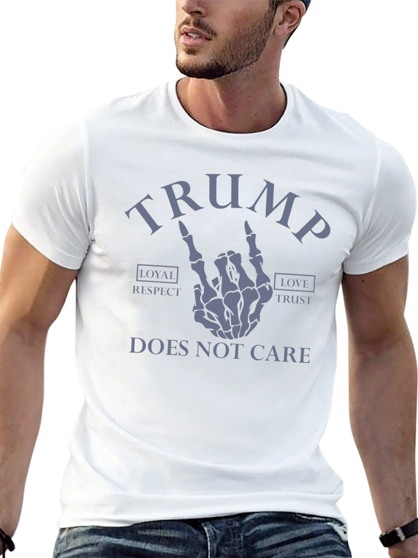 Trump Skeleton Hand Graphic Tee - Does Not Care