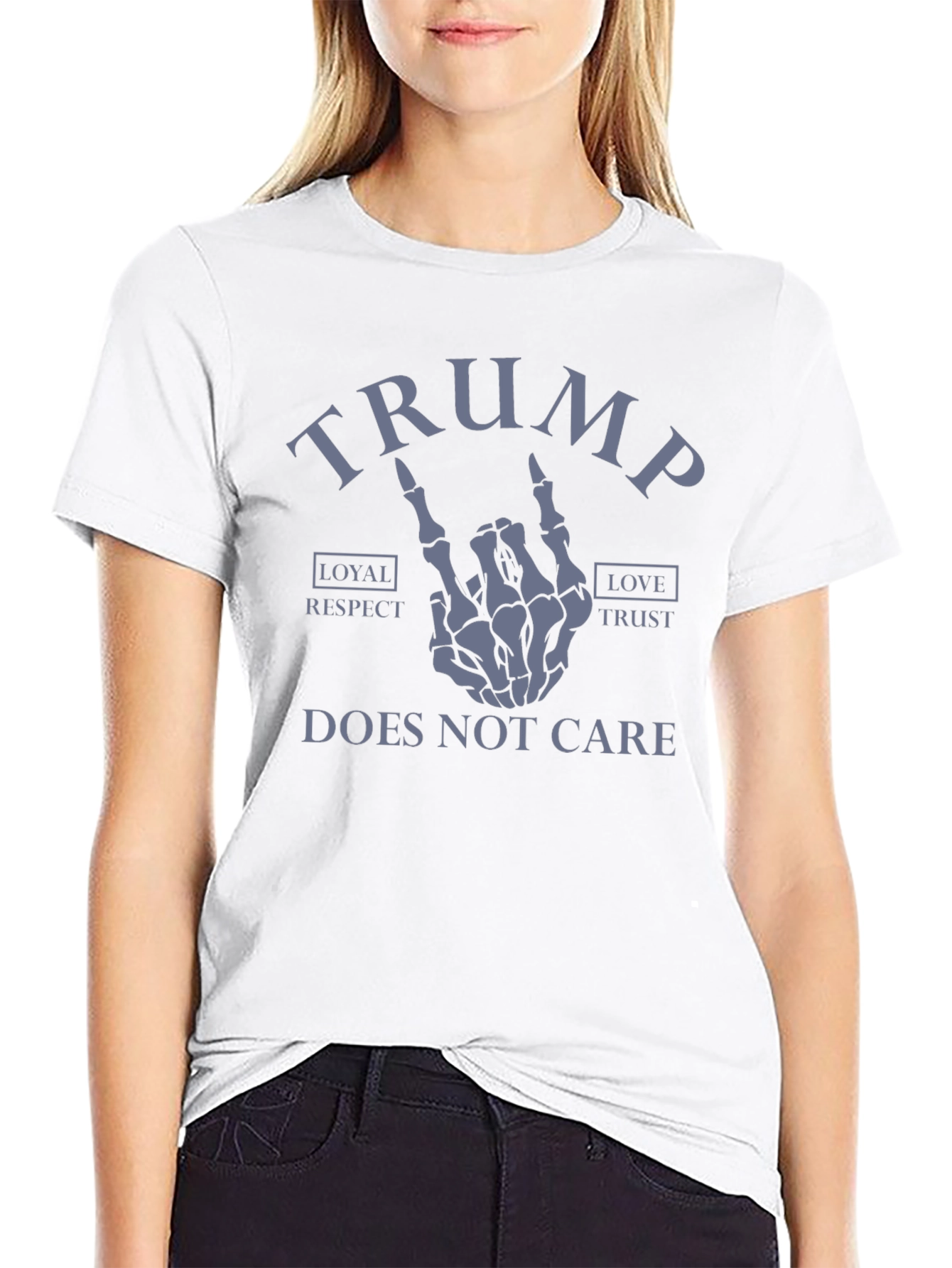 Trump Skeleton Hand Graphic Tee - Does Not Care