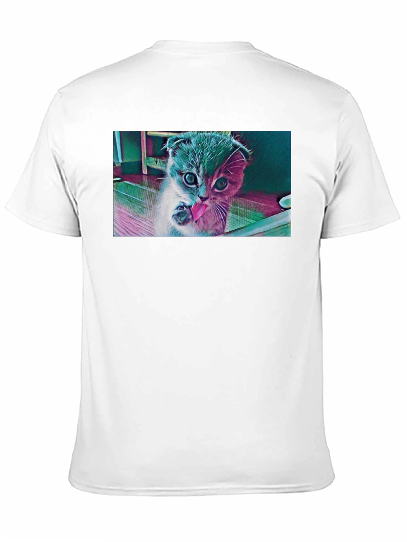 Cute Kitten Graphic Black T-Shirt