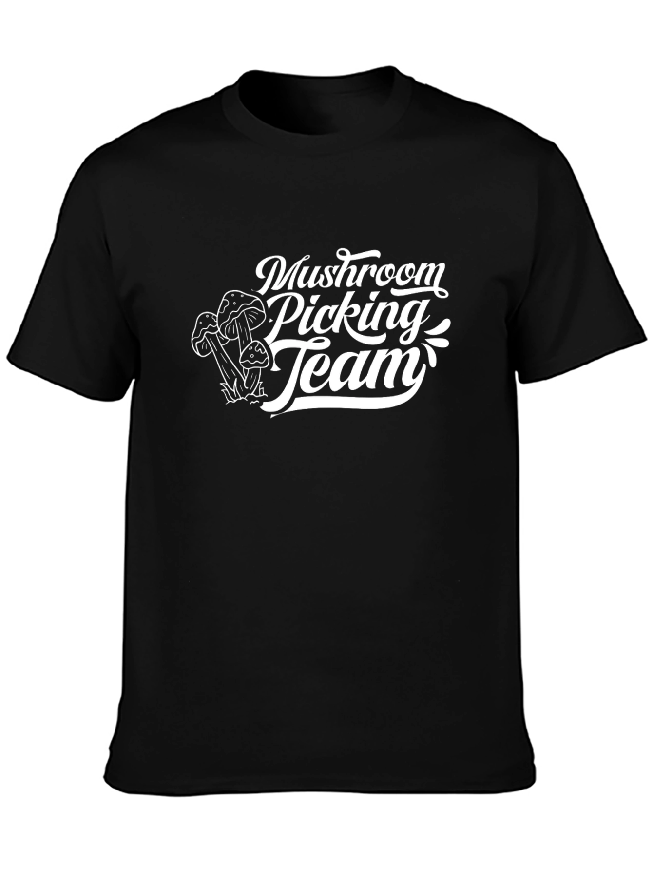 Mushroom Picking Team Black T-Shirt