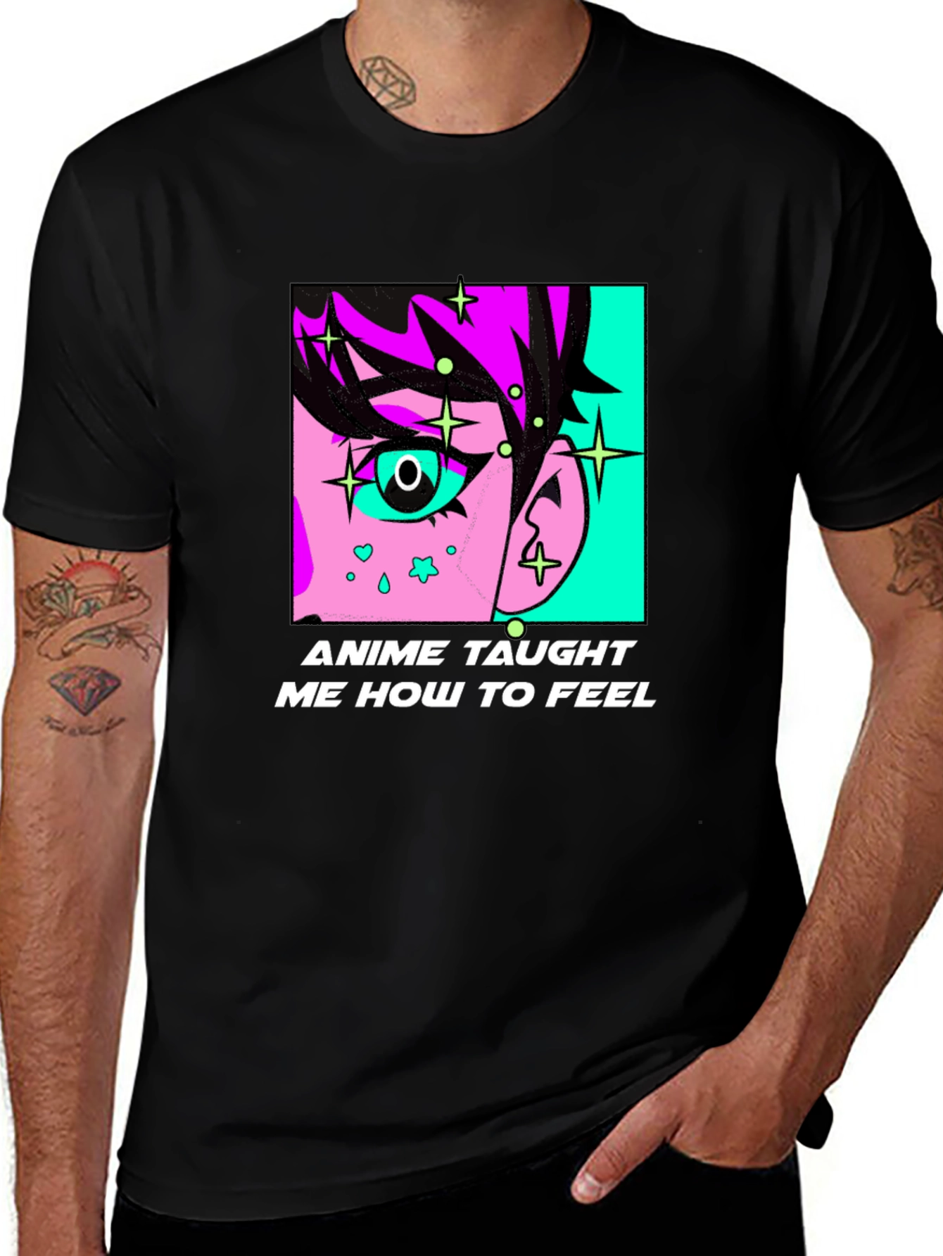 Anime Taught Me How To Feel Black T-Shirt