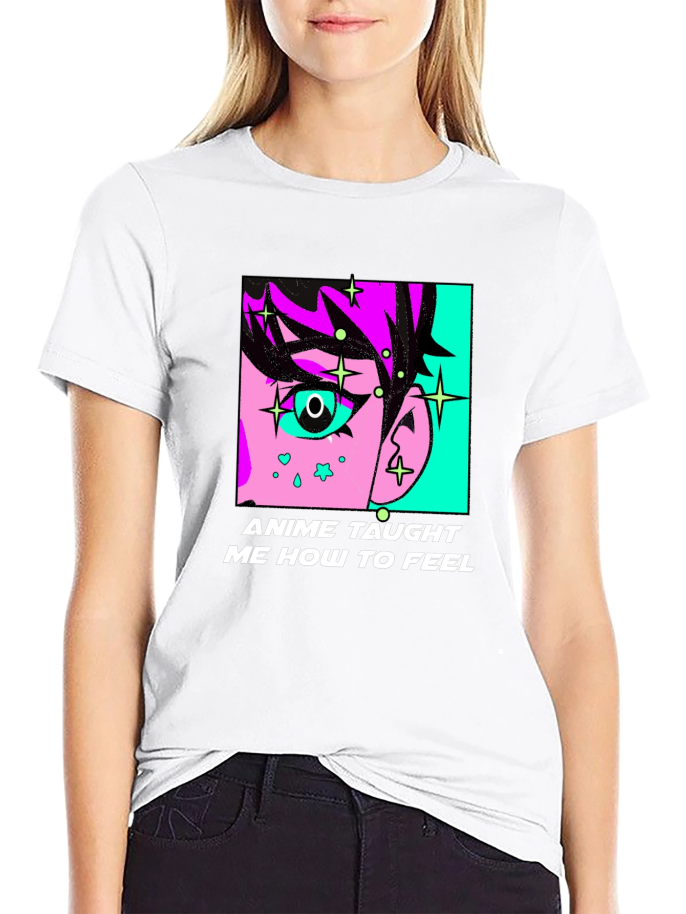 Anime Taught Me How To Feel Black T-Shirt
