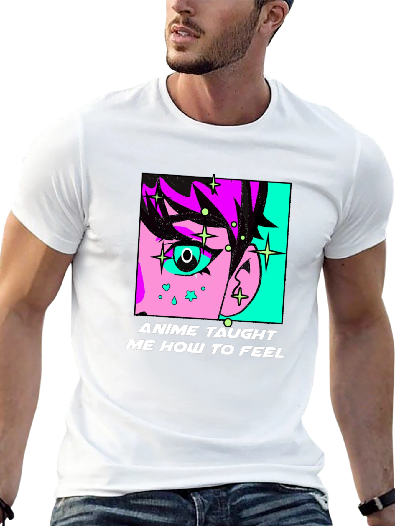 Anime Taught Me How To Feel Black T-Shirt