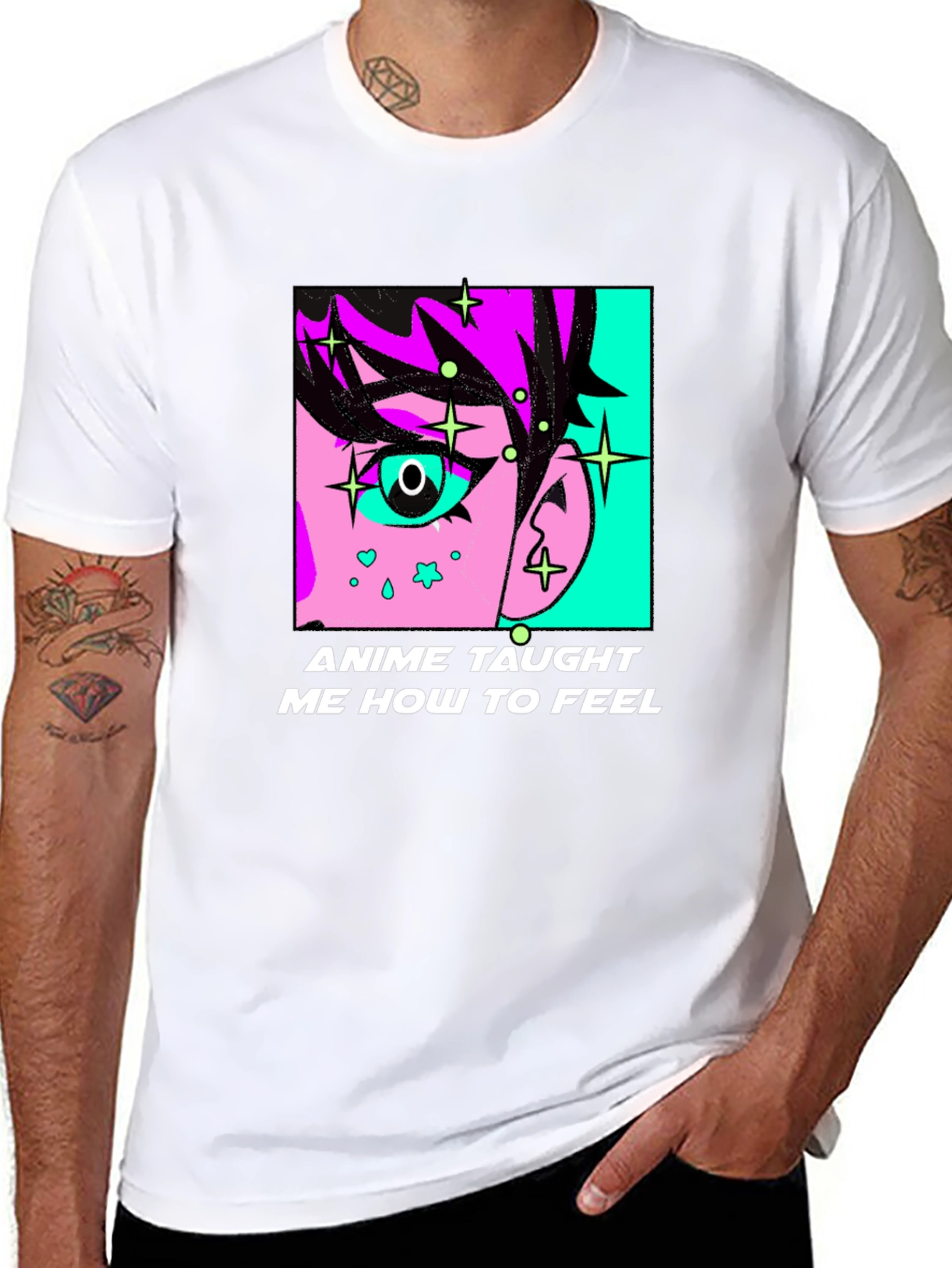 Anime Taught Me How To Feel Black T-Shirt