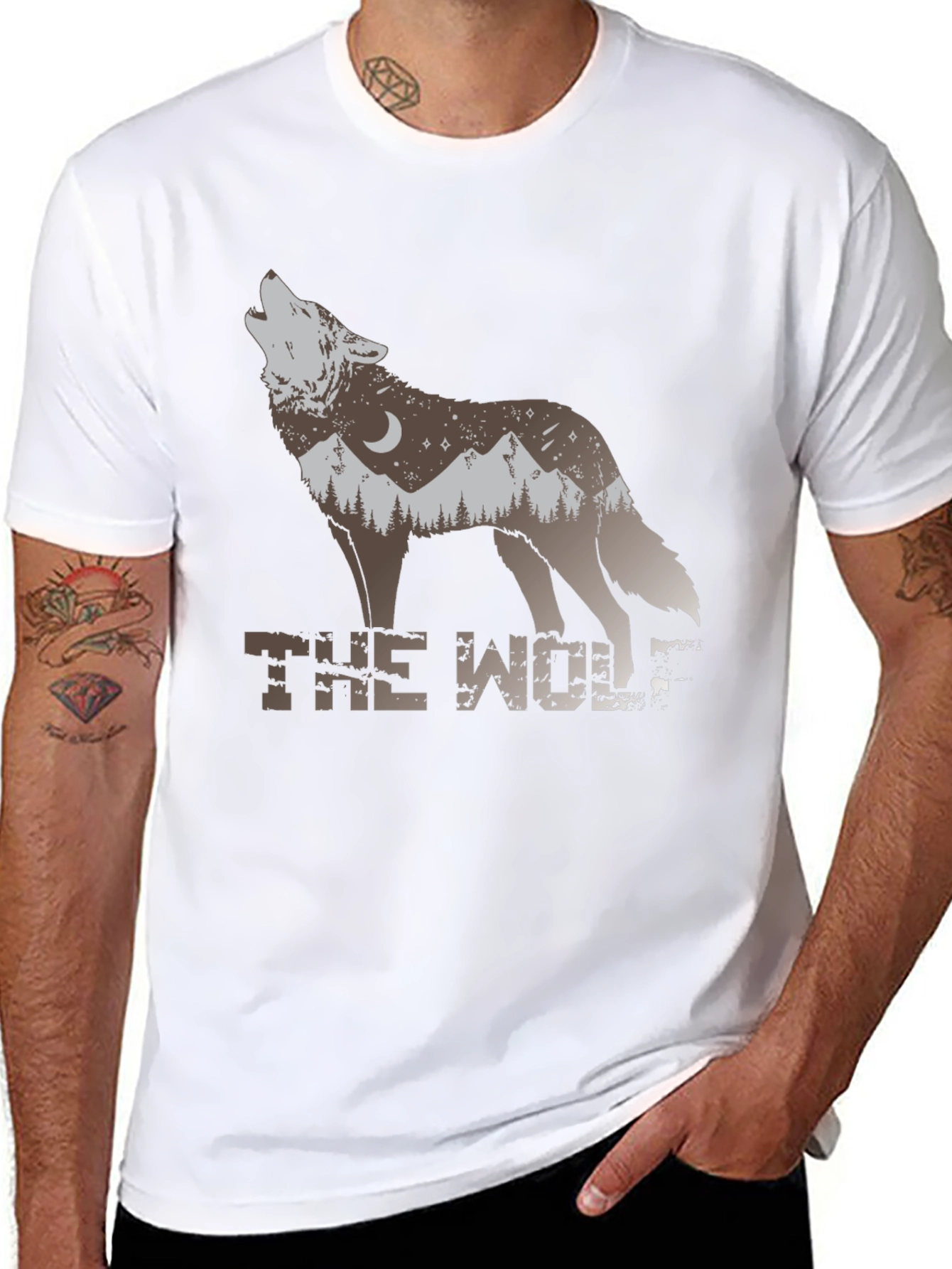 The Wolf Graphic T-Shirt - Nature Design