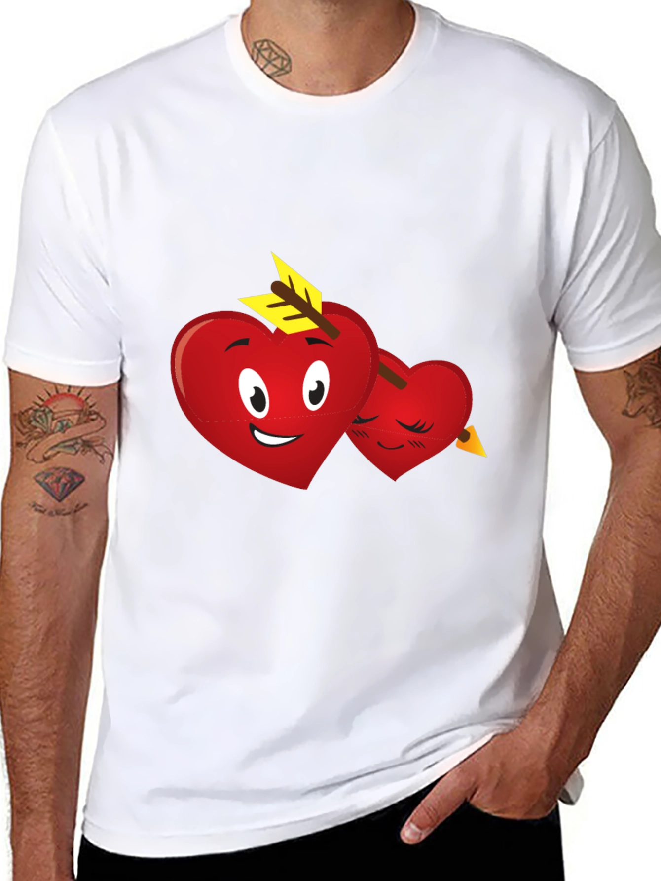 Heart Emoji Arrow T-Shirt - Black