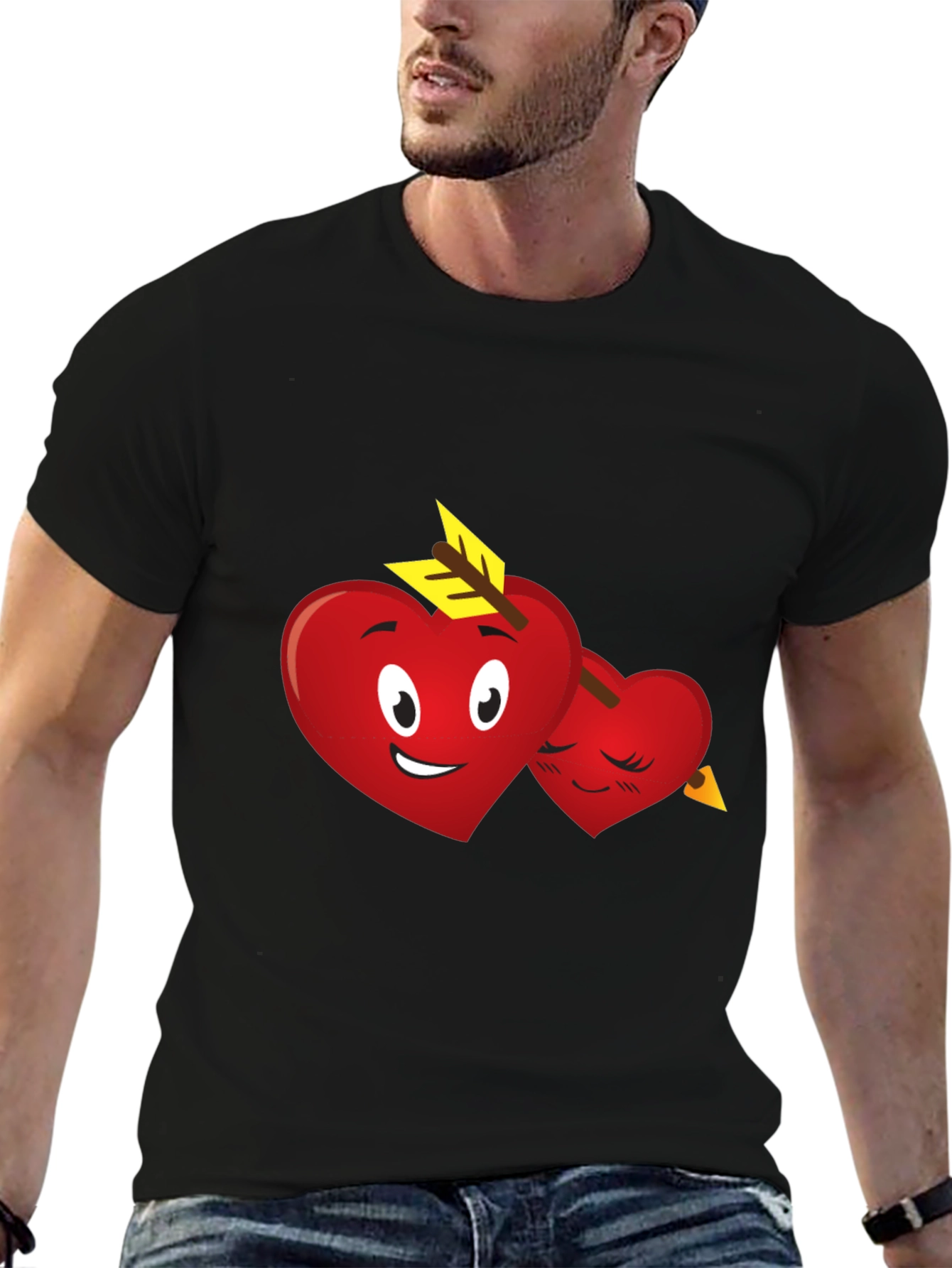 Heart Emoji Arrow T-Shirt - Black