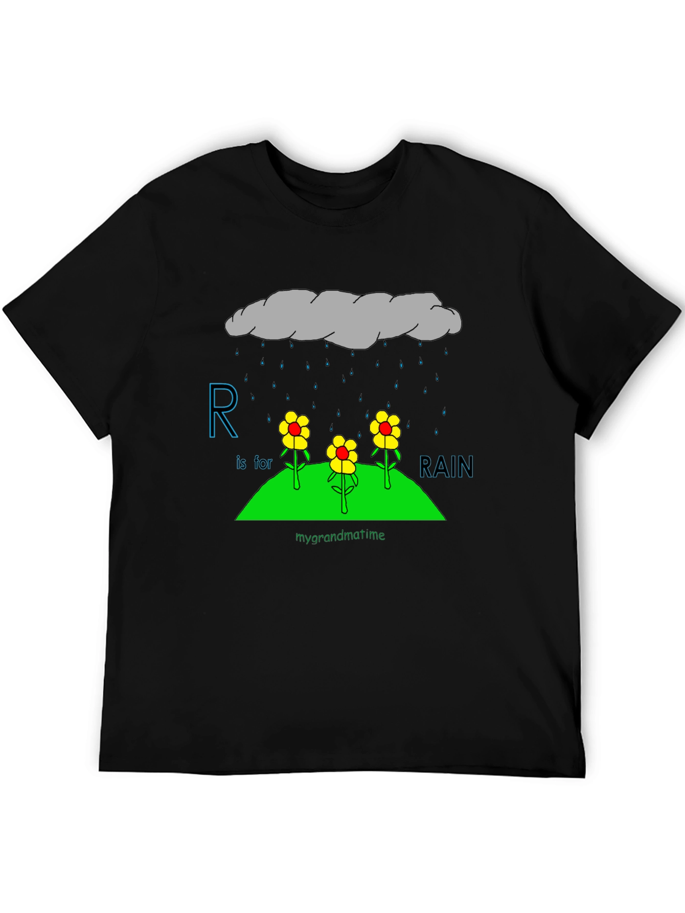 R is for Rain Black T-Shirt