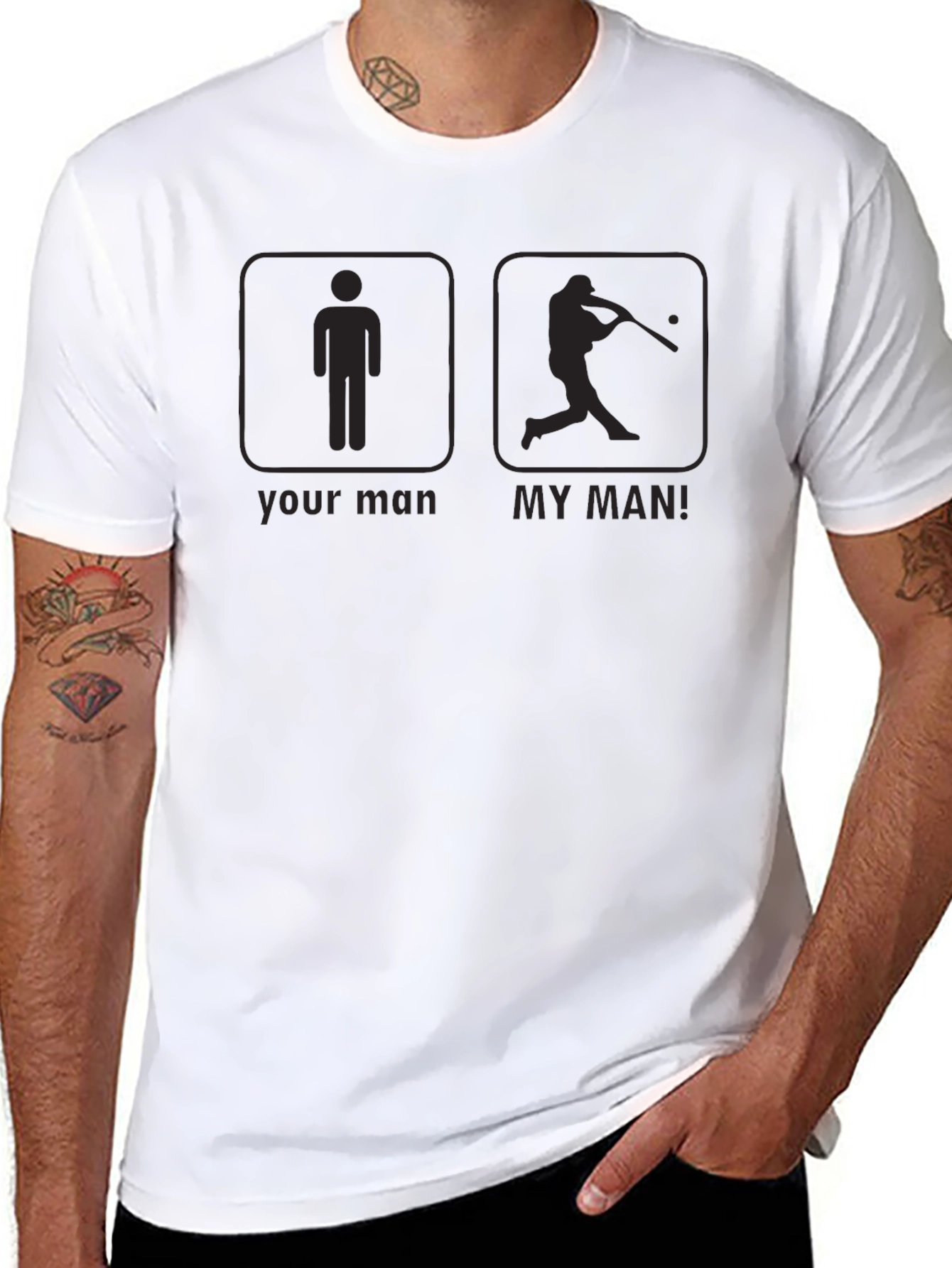 Your Man vs. My Man Baseball Graphic Tee