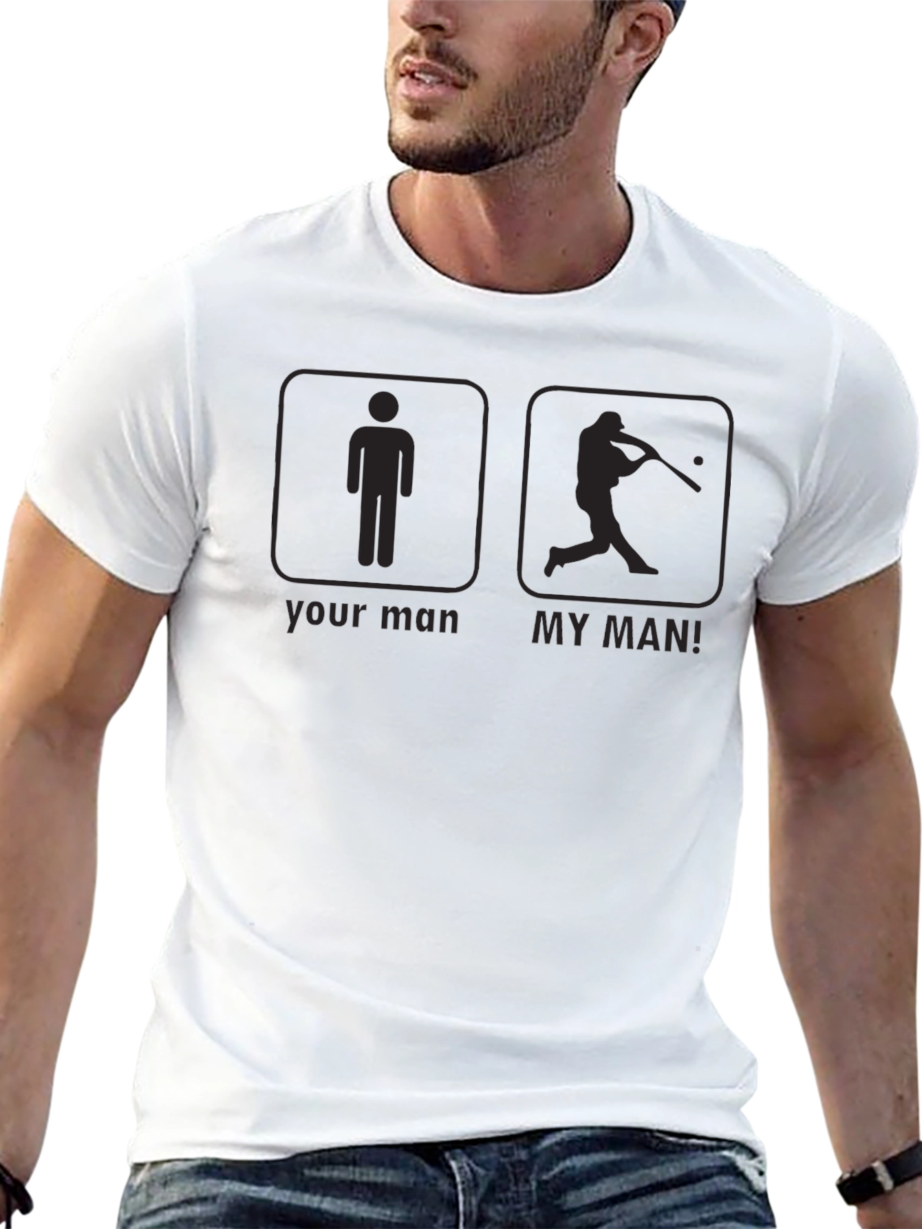 Your Man vs. My Man Baseball Graphic Tee