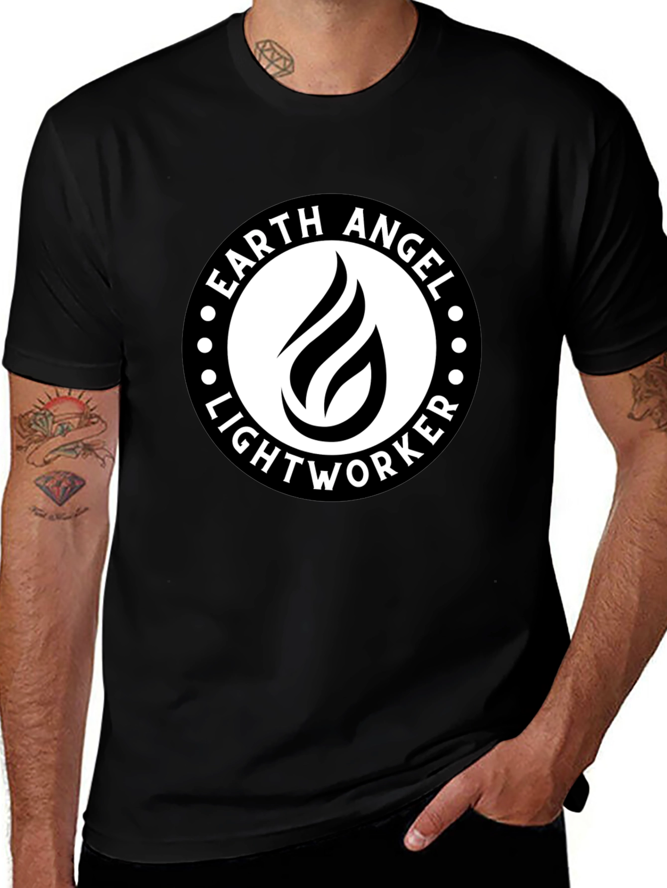 Earth Angel Lightworker Black Graphic Tee