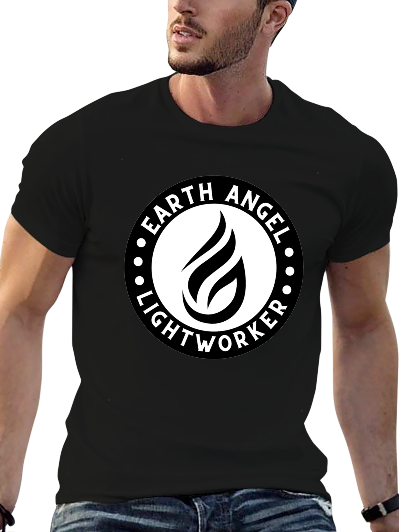 Earth Angel Lightworker Black Graphic Tee