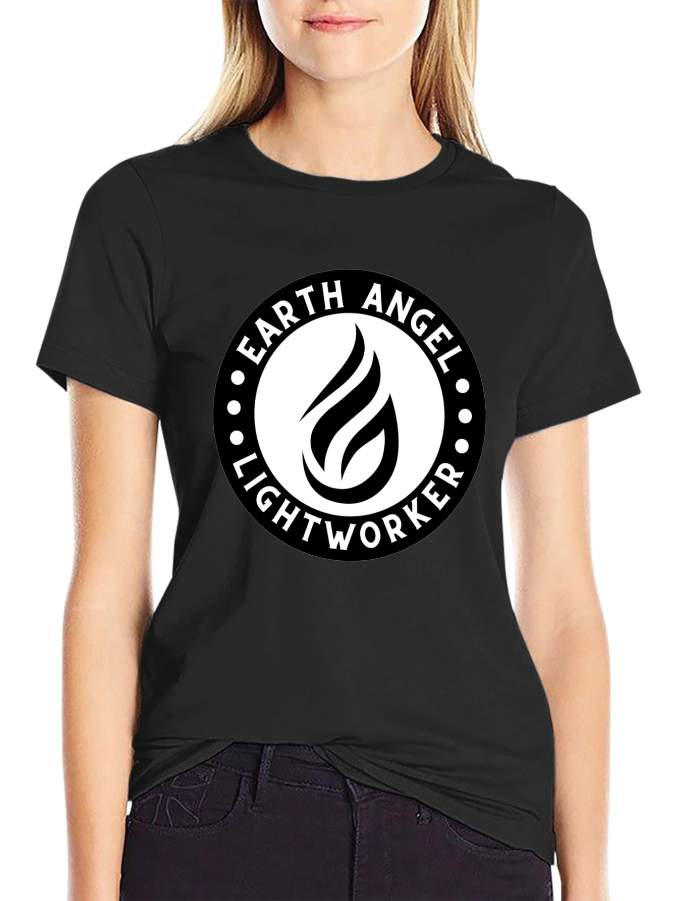 Earth Angel Lightworker Black Graphic Tee