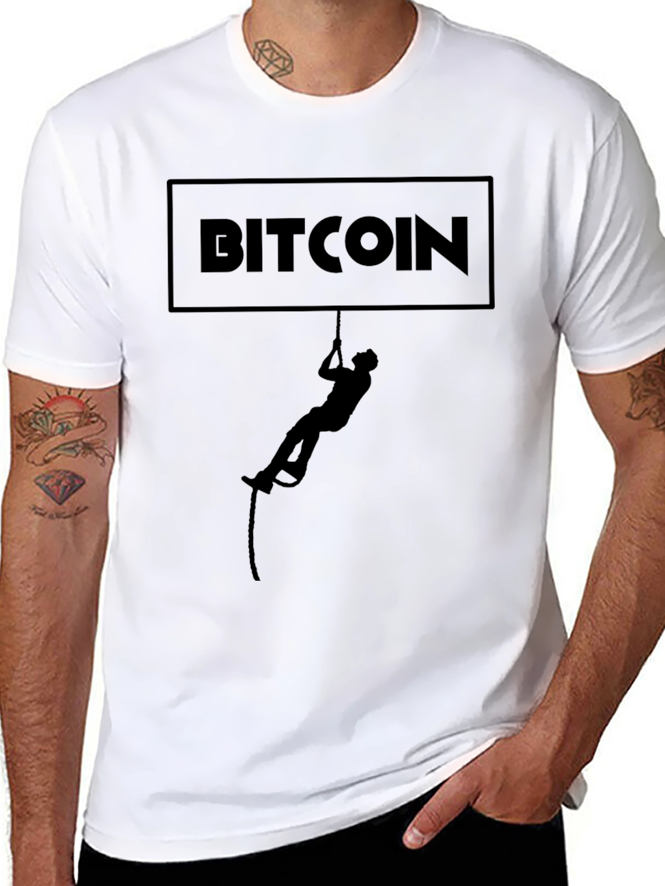 Bitcoin Climber Graphic T-Shirt - Crypto Enthusiast Tee