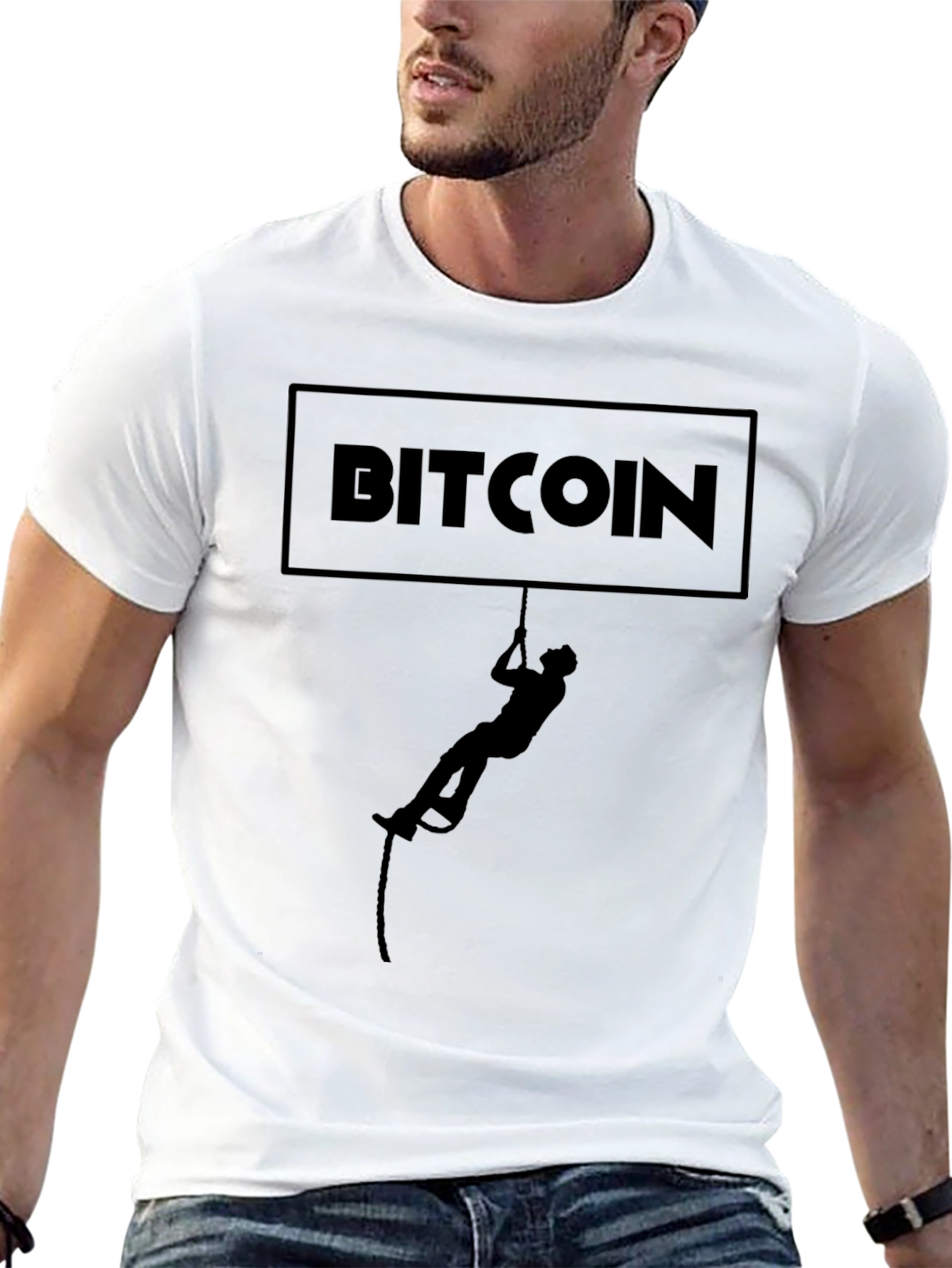 Bitcoin Climber Graphic T-Shirt - Crypto Enthusiast Tee