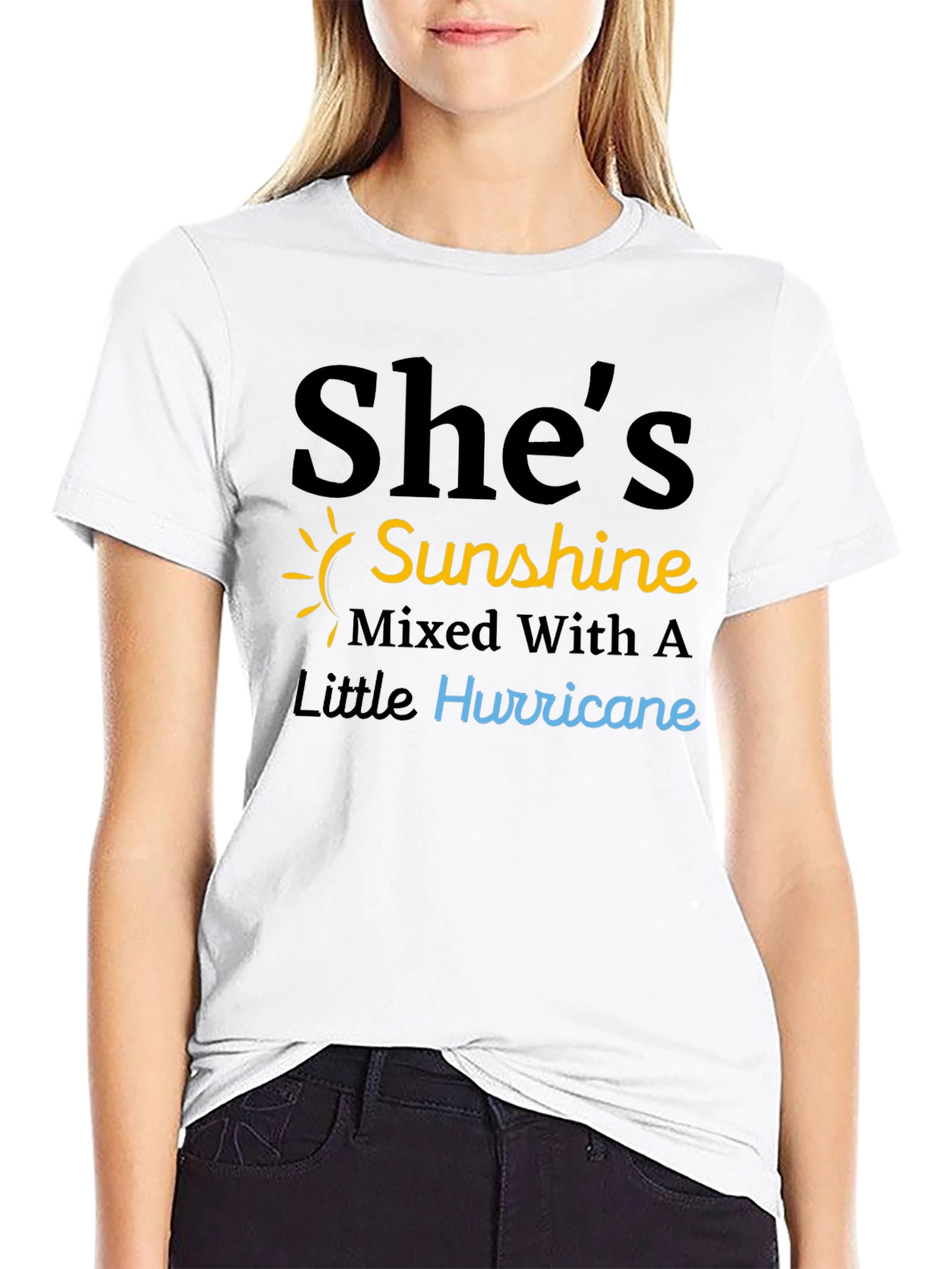 Shes Sunshine & Hurricane Black T-Shirt