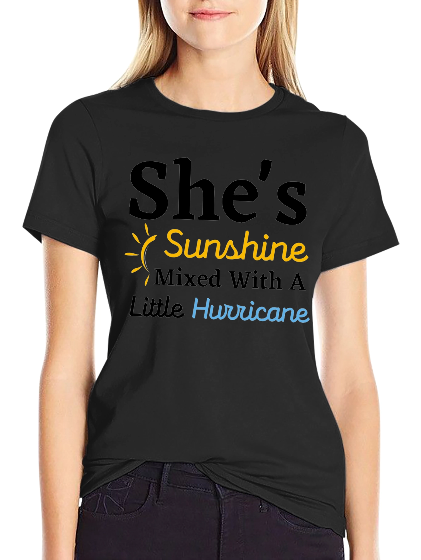 Shes Sunshine & Hurricane Black T-Shirt