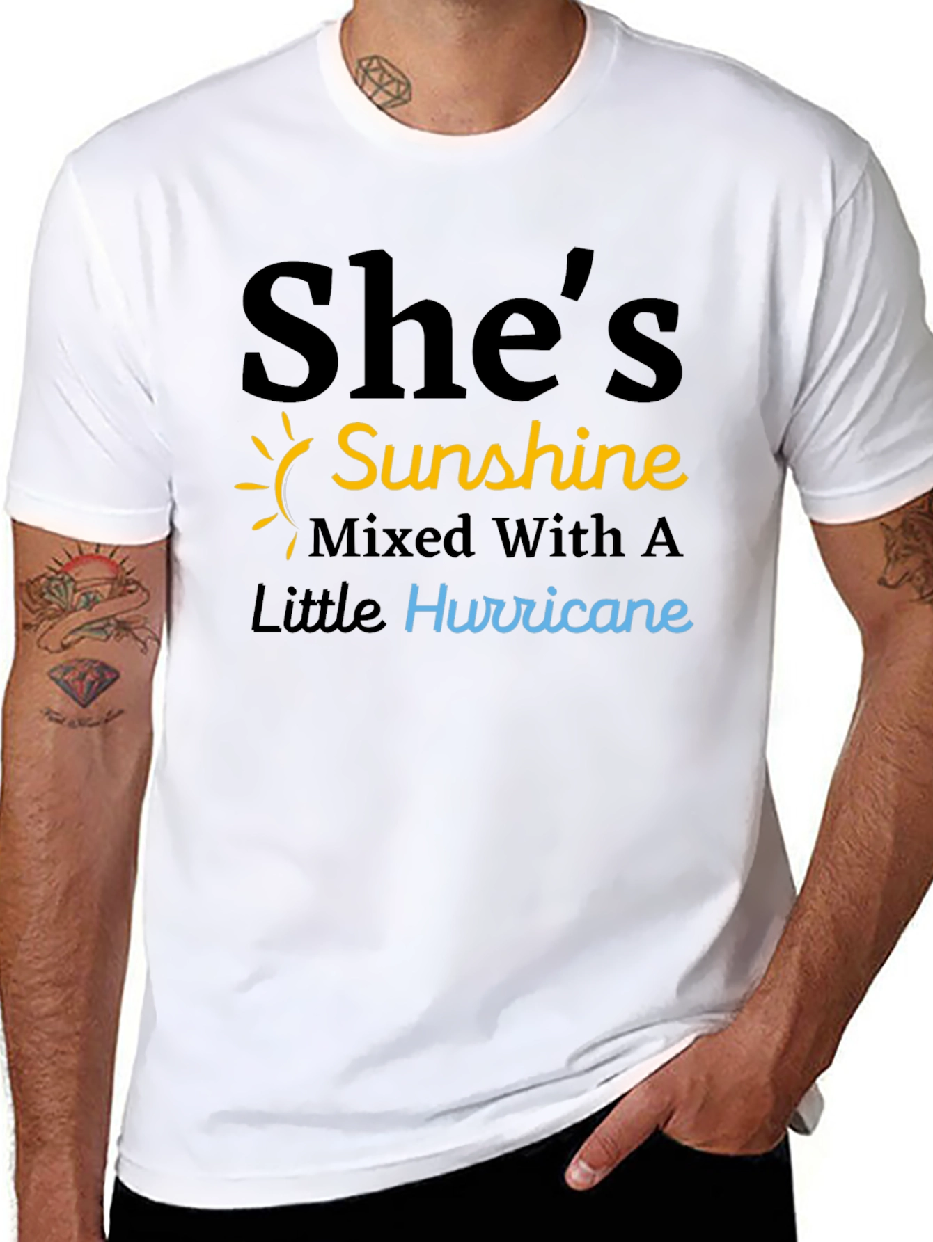 Shes Sunshine & Hurricane Black T-Shirt