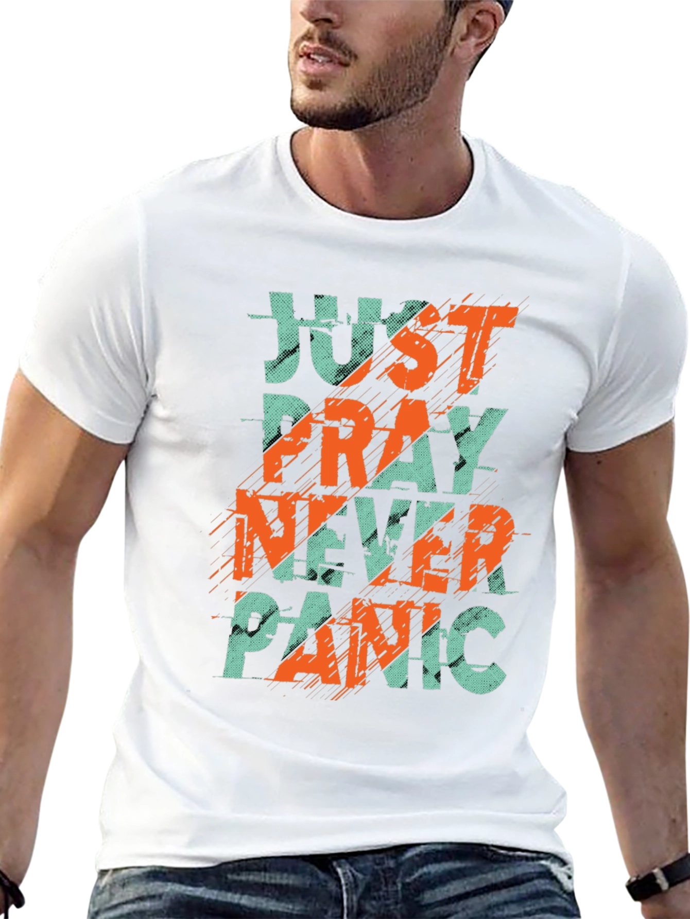 Just Pray Never Panic Graphic Tee